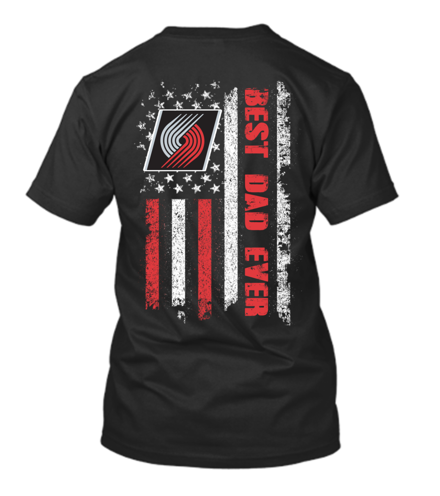 Best Dad Ever American Flag Portland Trail Blazers T-Shirt