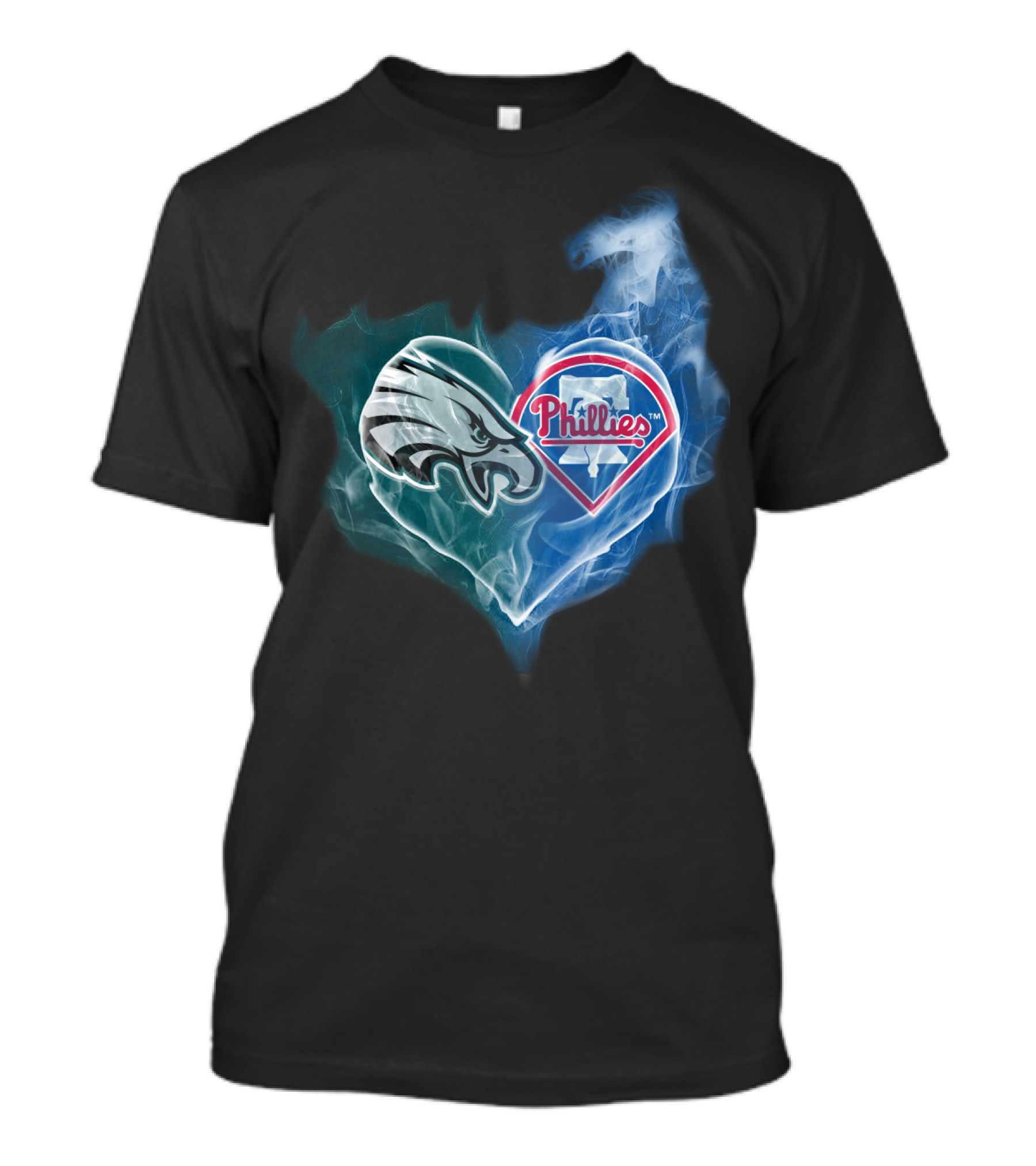 Eagles Phillies Heart Fusion T-Shirt