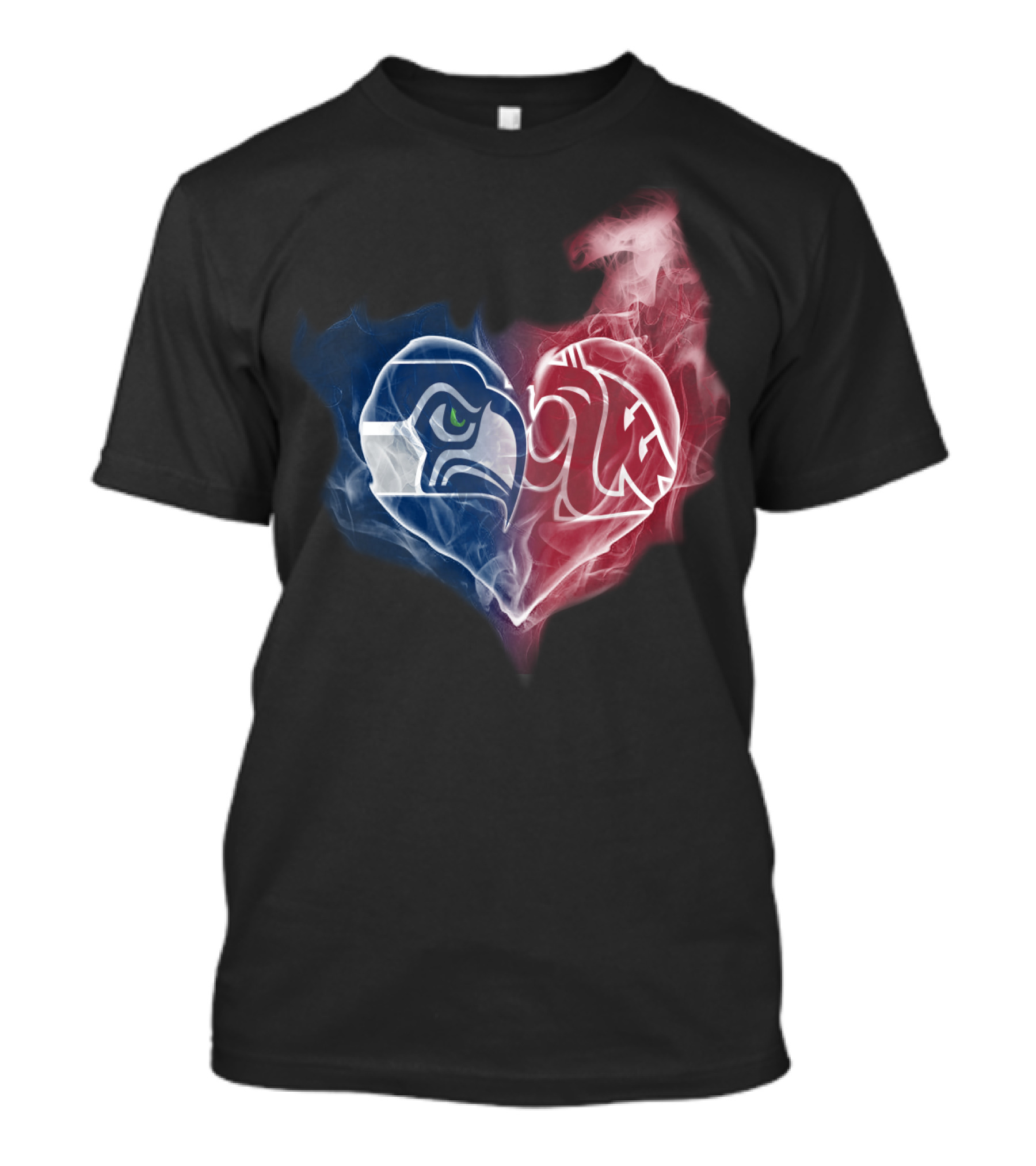Seahawks Cougars Heart Smoke Collaboration T-Shirt