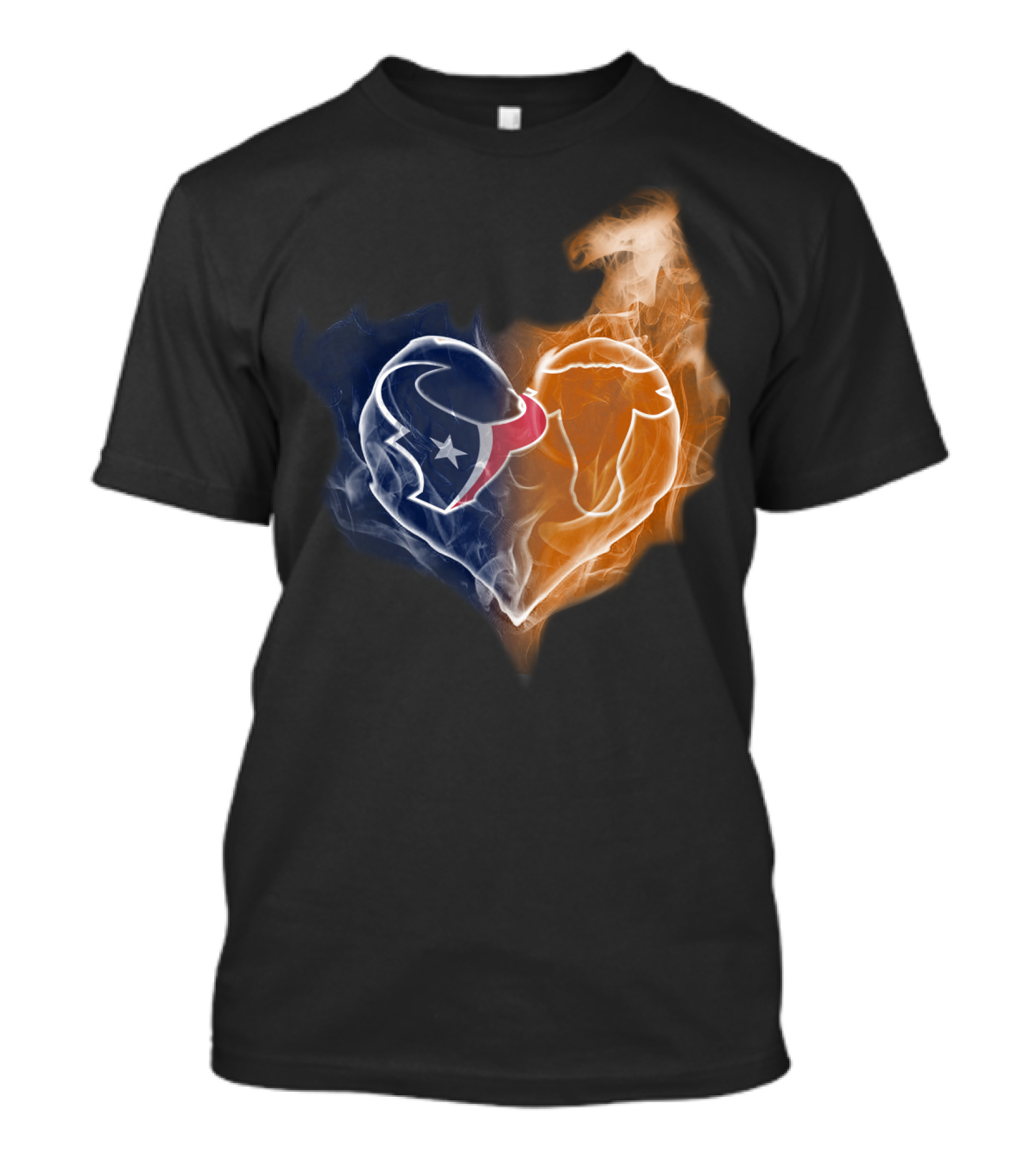 Houston Texans Chicago Bears Heart Smoke T-Shirt
