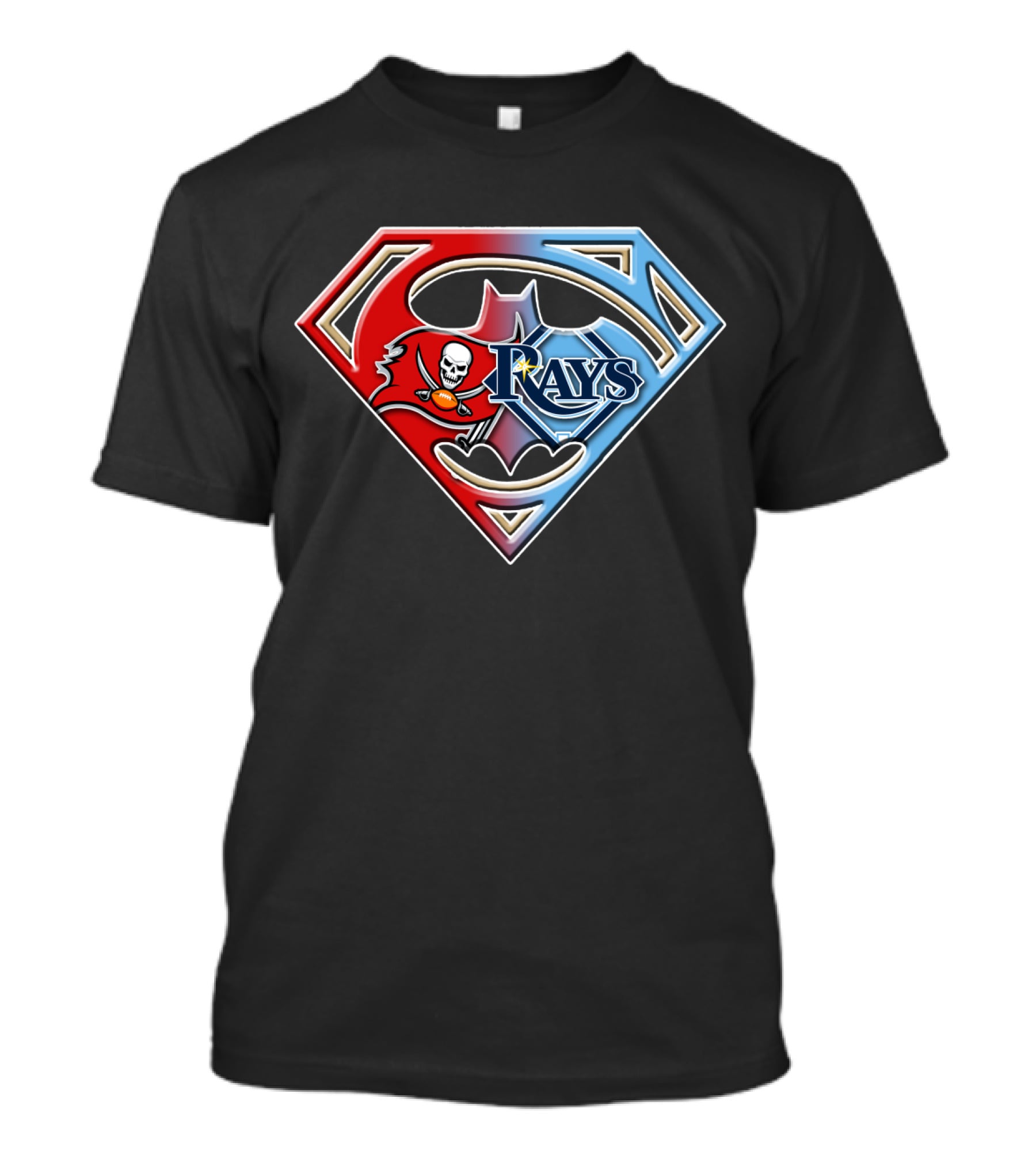 Superman Batman Buccaneers Rays Logo Fusion Bat 027 T-Shirt