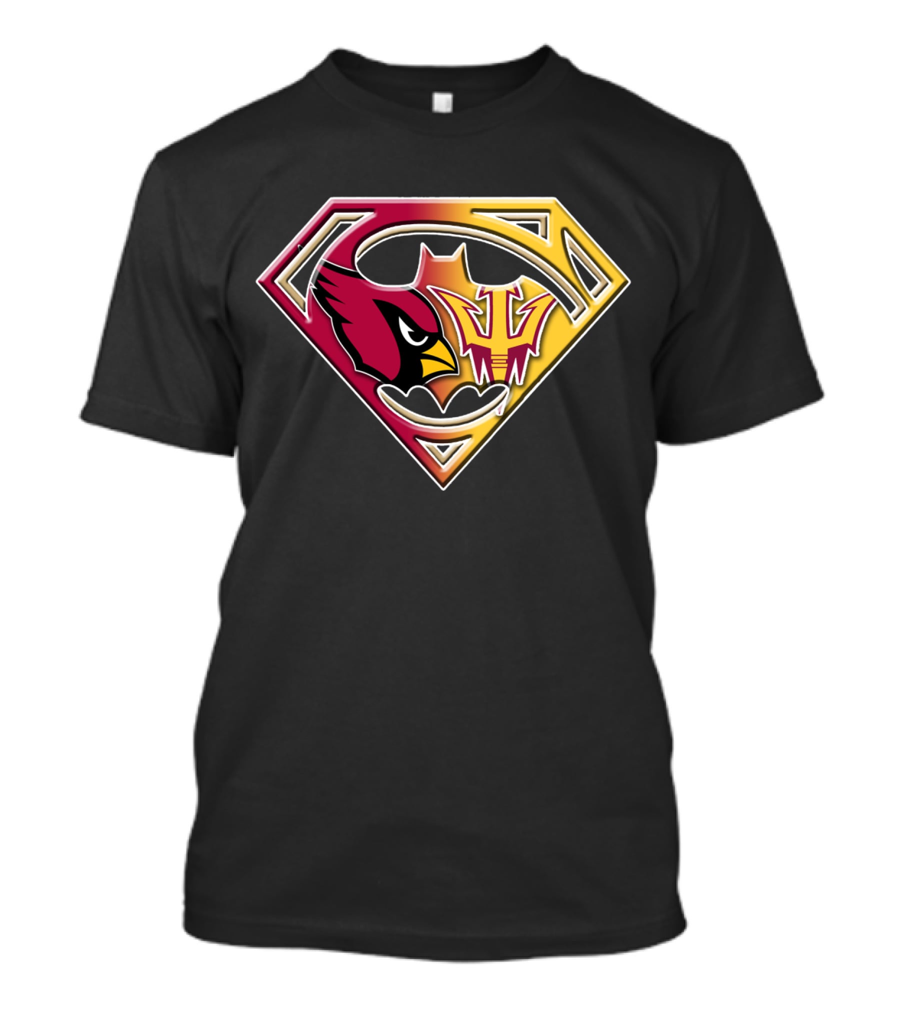 Arizona Cardinals Asu Sun Devils Superman Logo Fusion Bat 030 T-Shirt