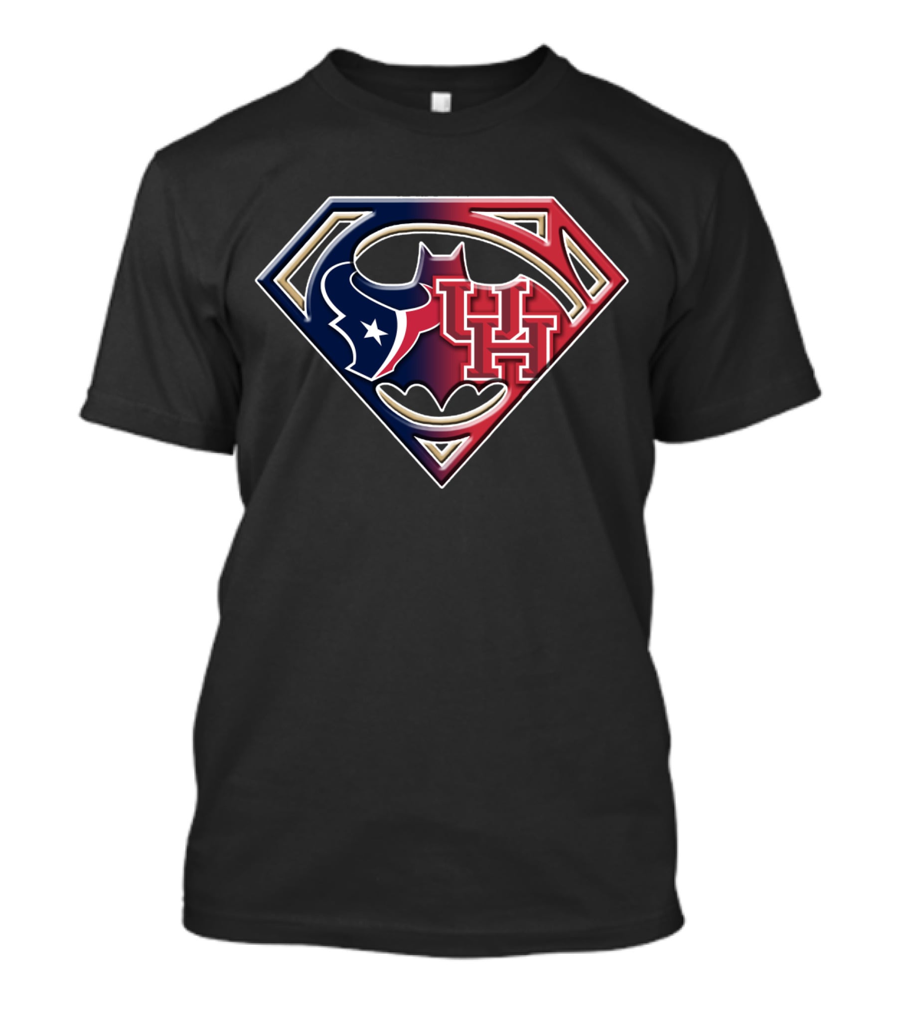 Houston Texans Uh Batman Superman Logo Bat 118 T-Shirt