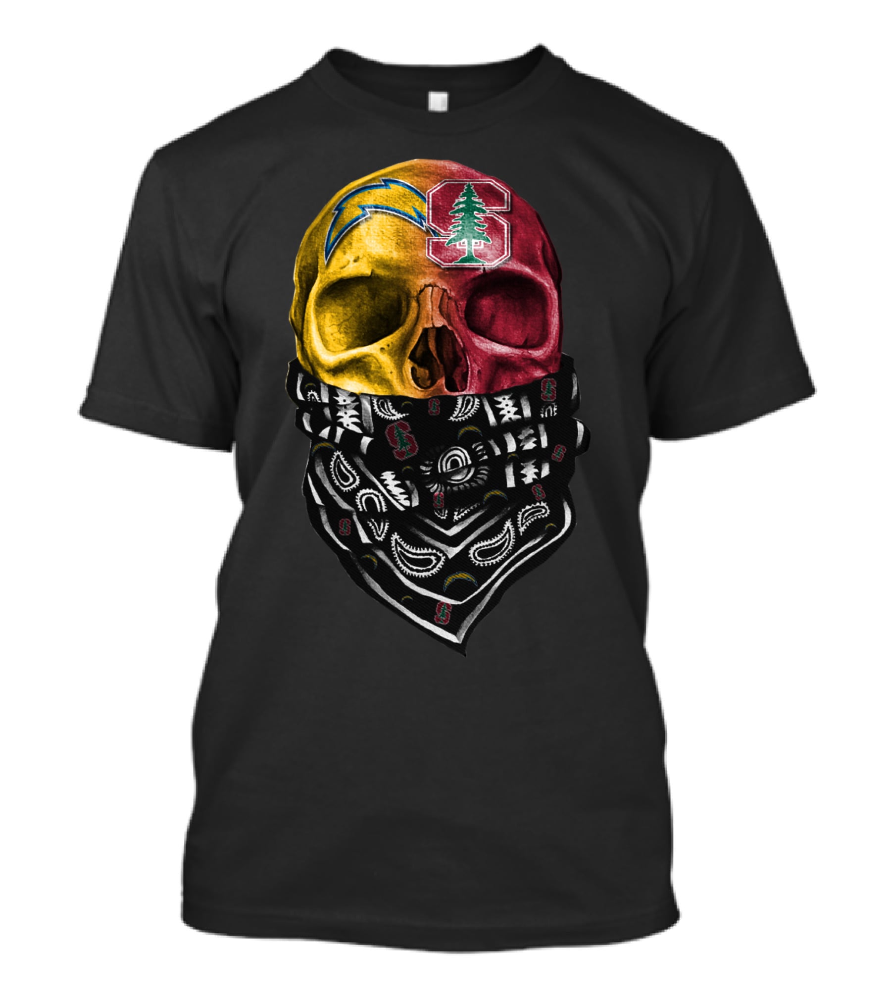 Chargers Stanford Skull Bandana T-Shirt