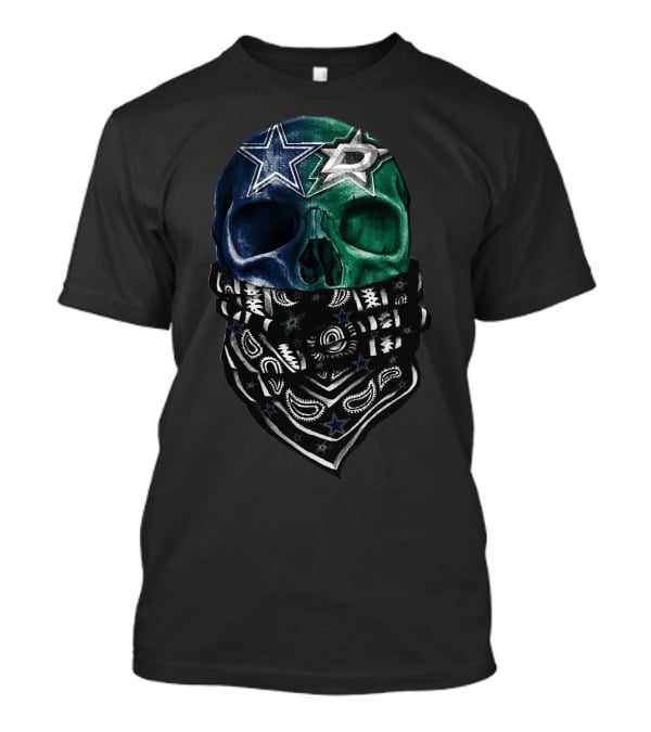 Dallas Stars Skull Bandana Design Sku 045 T-Shirt