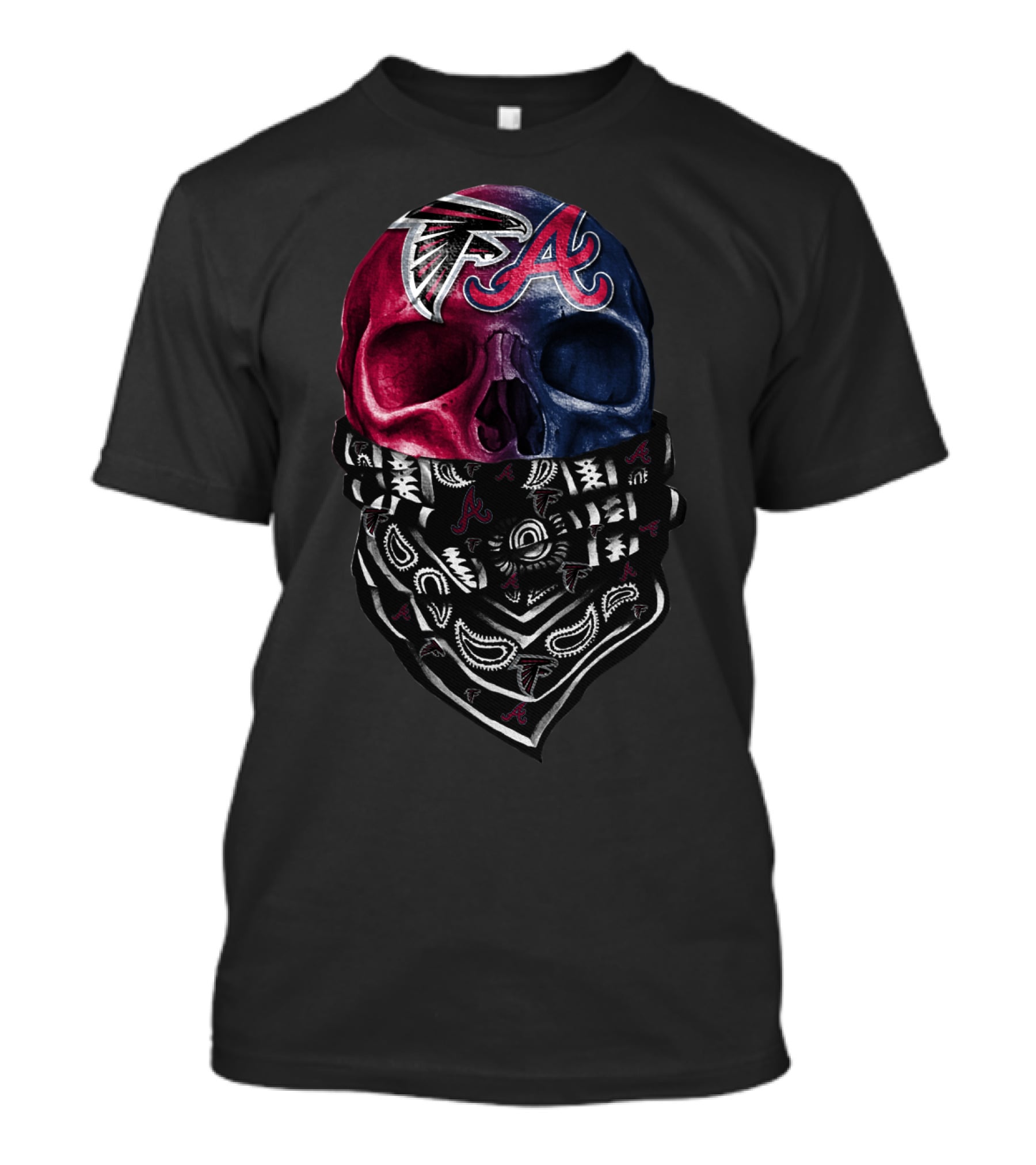 Sku 059 Atlanta Falcons Braves Skull Bandana T-Shirt