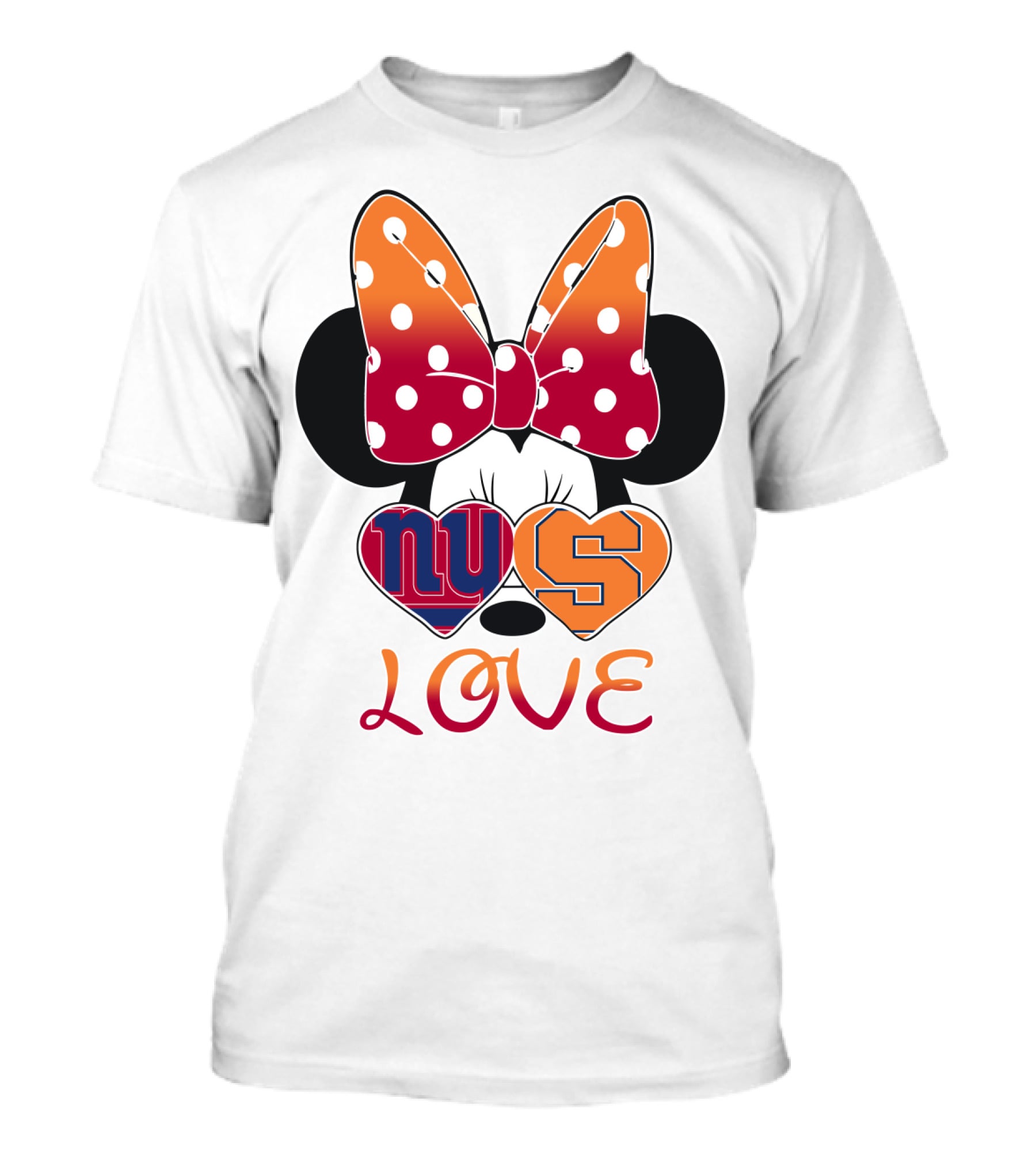 Ny Giants Syracuse Love Minnie Mouse Bow Hearts T-Shirt