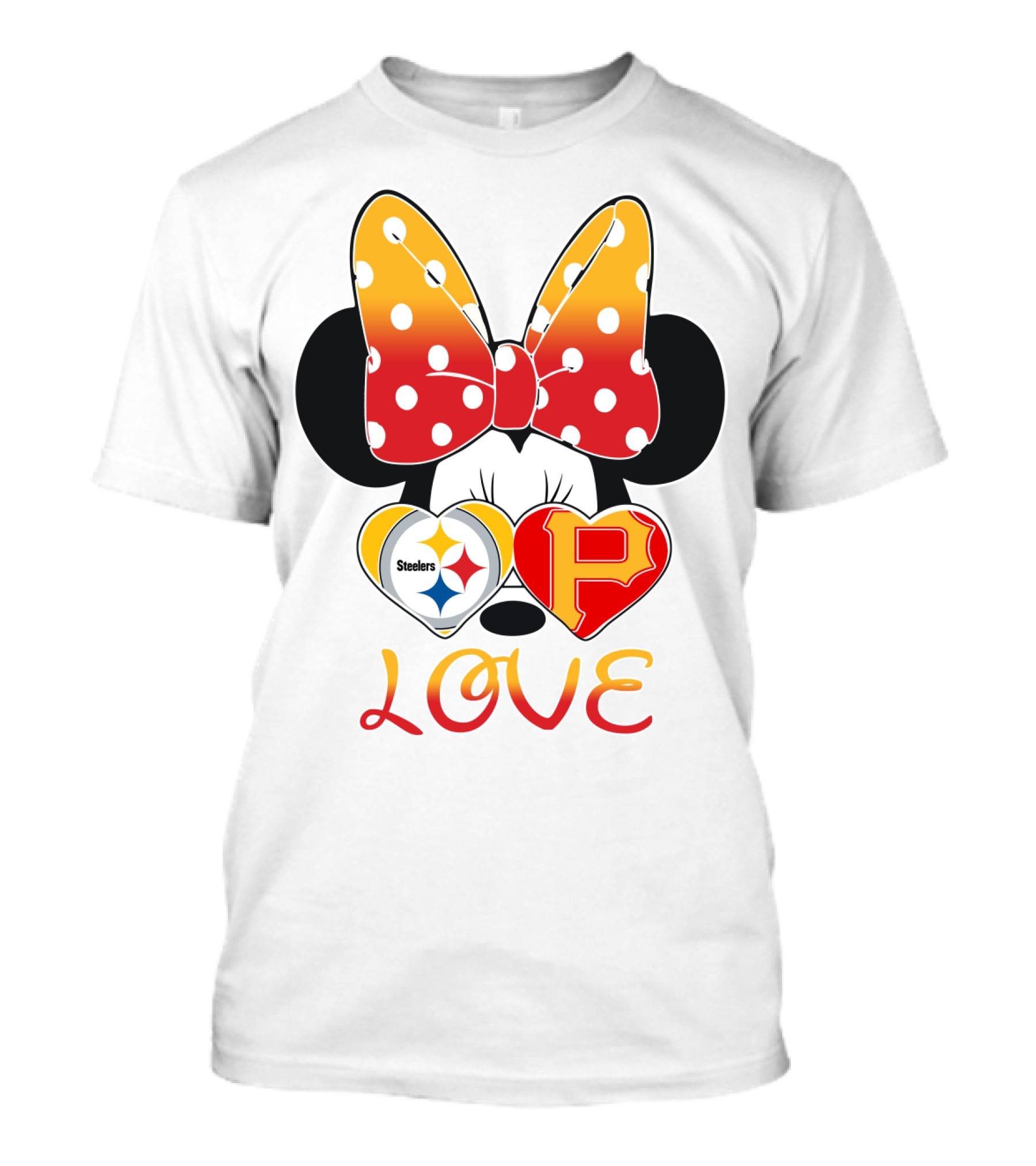 Steelers Pirates Minnie Mouse Love T-Shirt