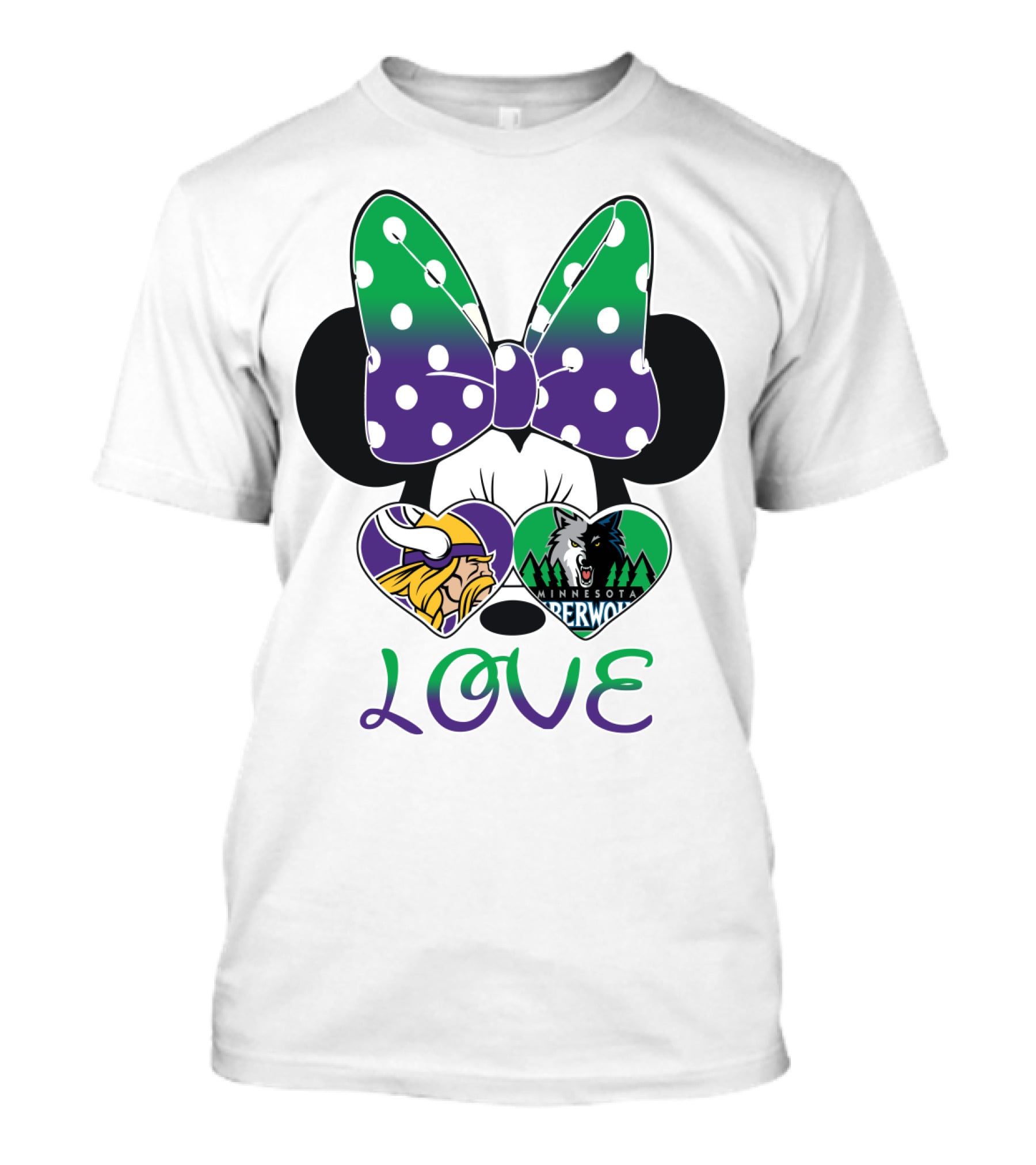 Minnesota Vikings Timberwolves Love With Bow T-Shirt