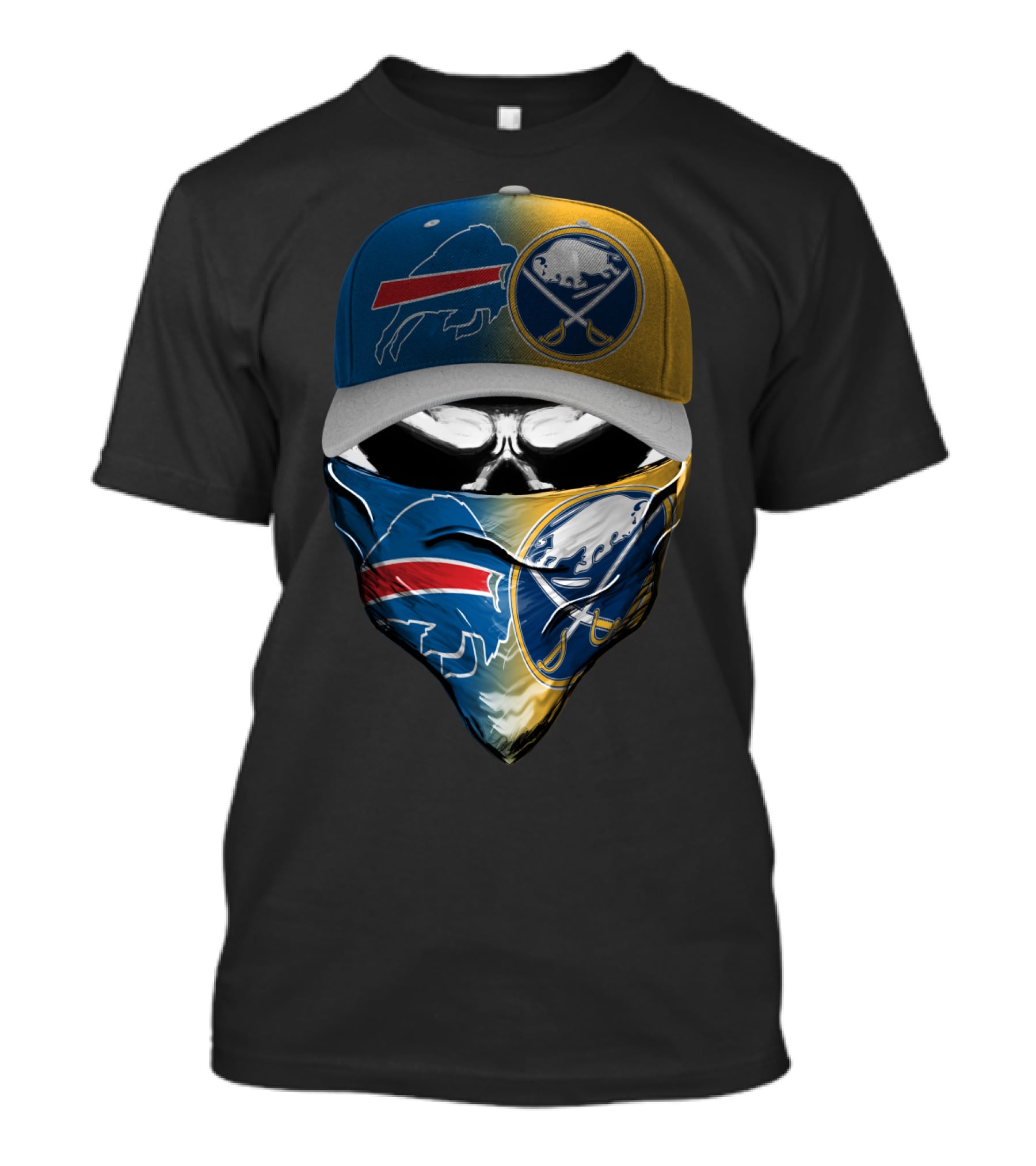 Buffalo Sabres Skull With Hat And Bandana T-Shirt