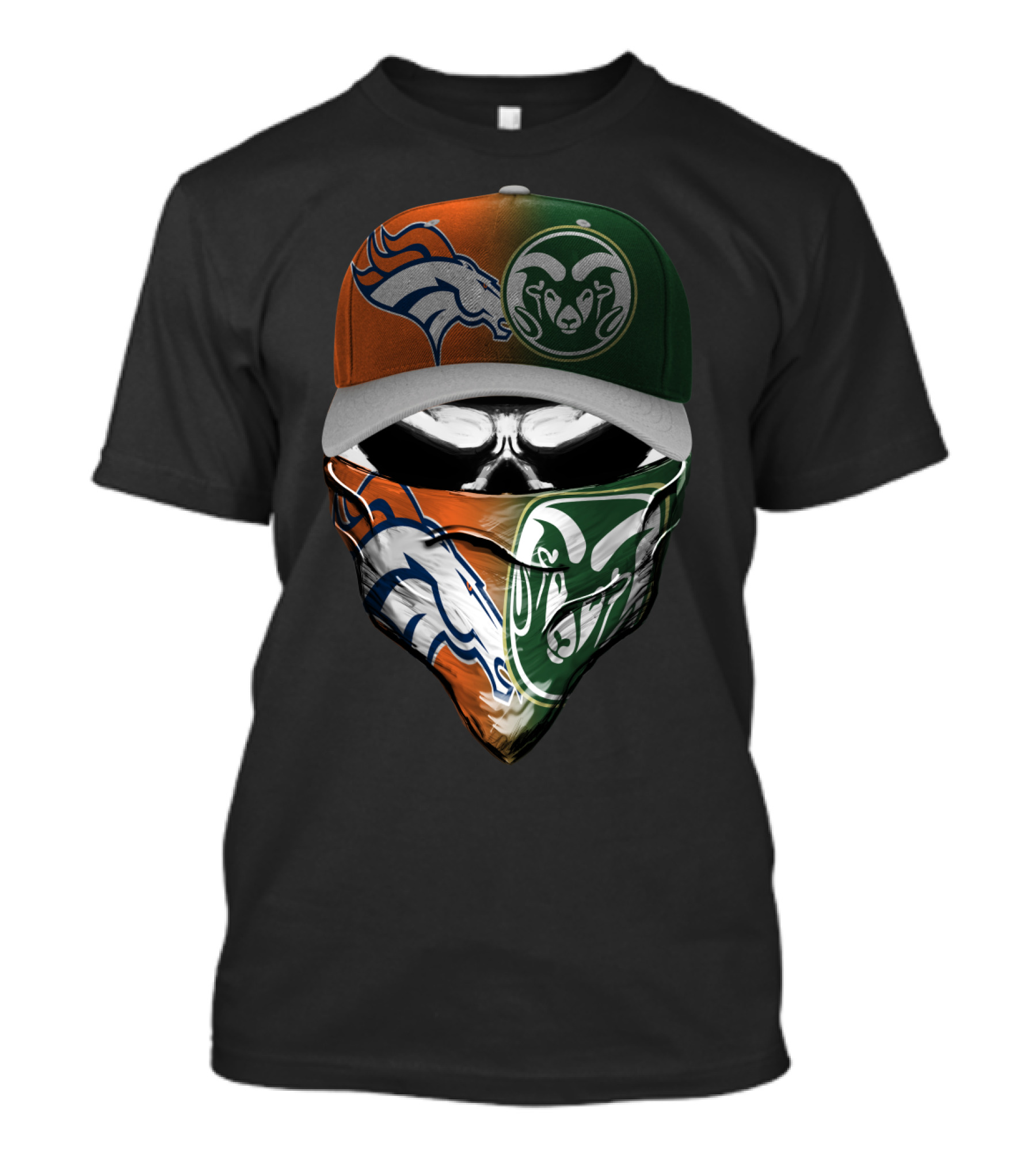 Denver Broncos Colorado State Rams Fusion Mask T-Shirt