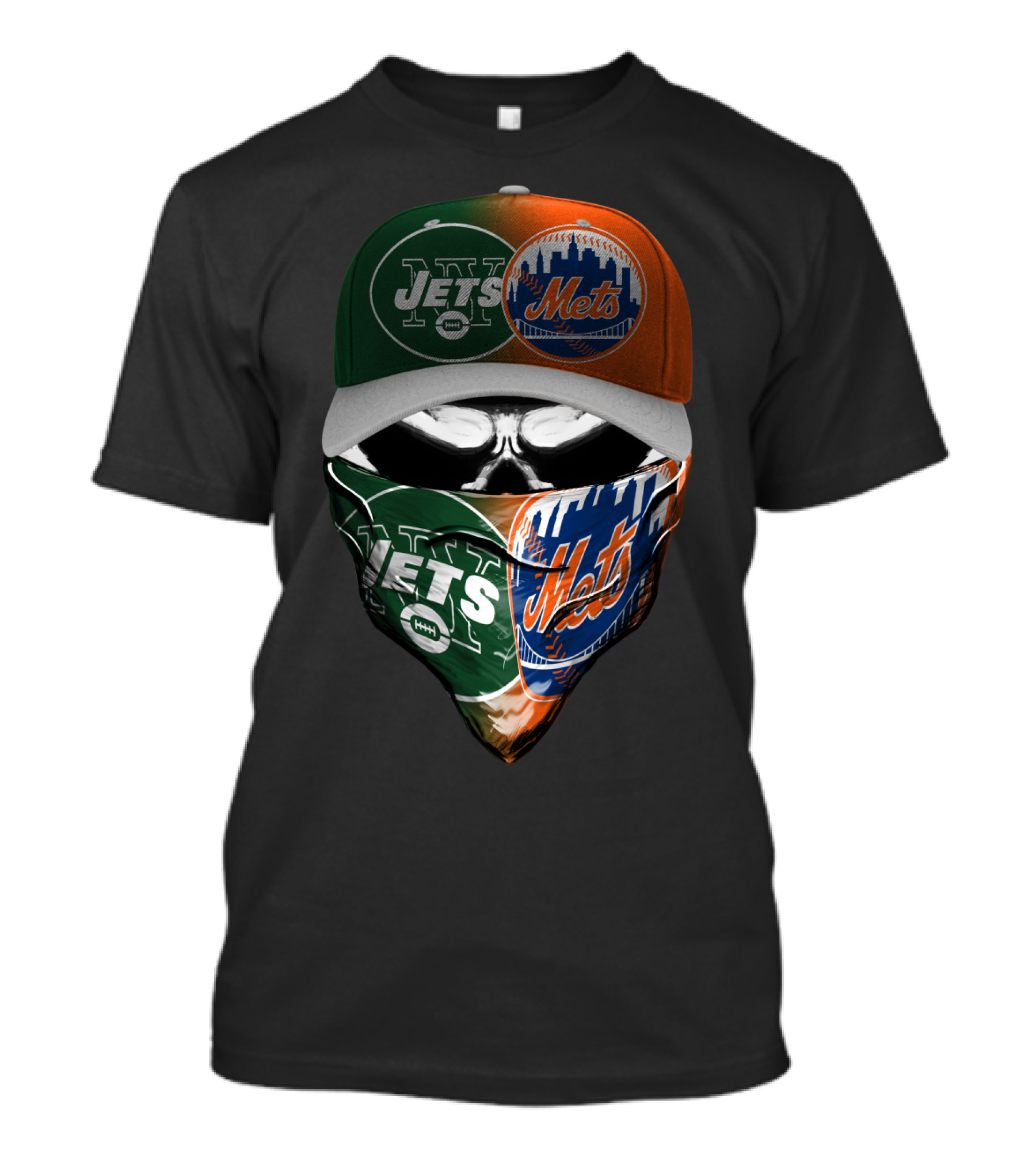 Ny Jets Ny Mets Skull Face 069 T-Shirt