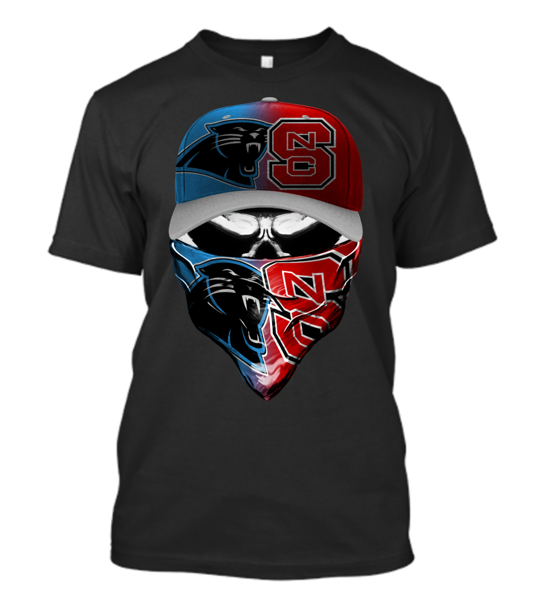 Carolina Panthers Nc State Wolfpack Skull Mask T-Shirt