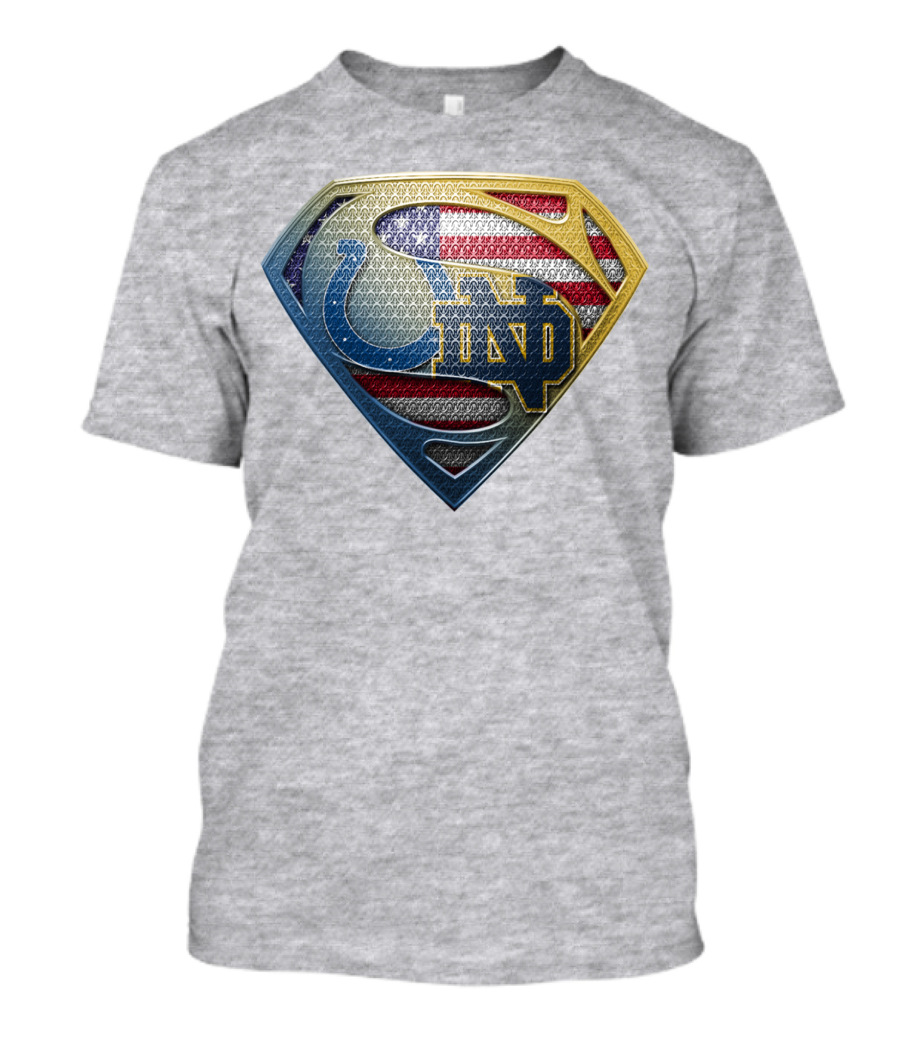Notre Dame And Indianapolis Colts American Flag Superman T-Shirt