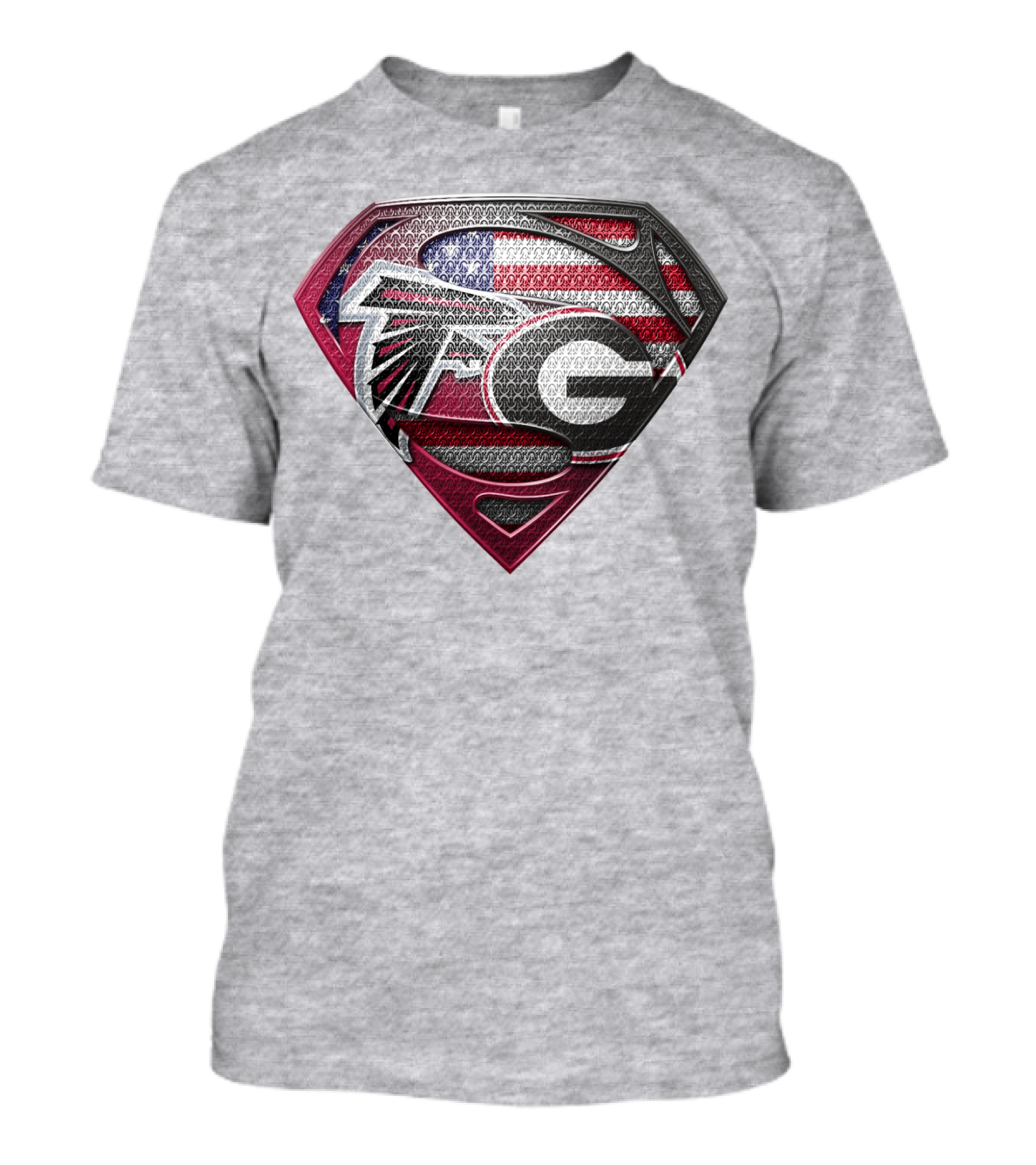Superman Georgia Bulldogs Atlanta Falcons American Flag T-Shirt
