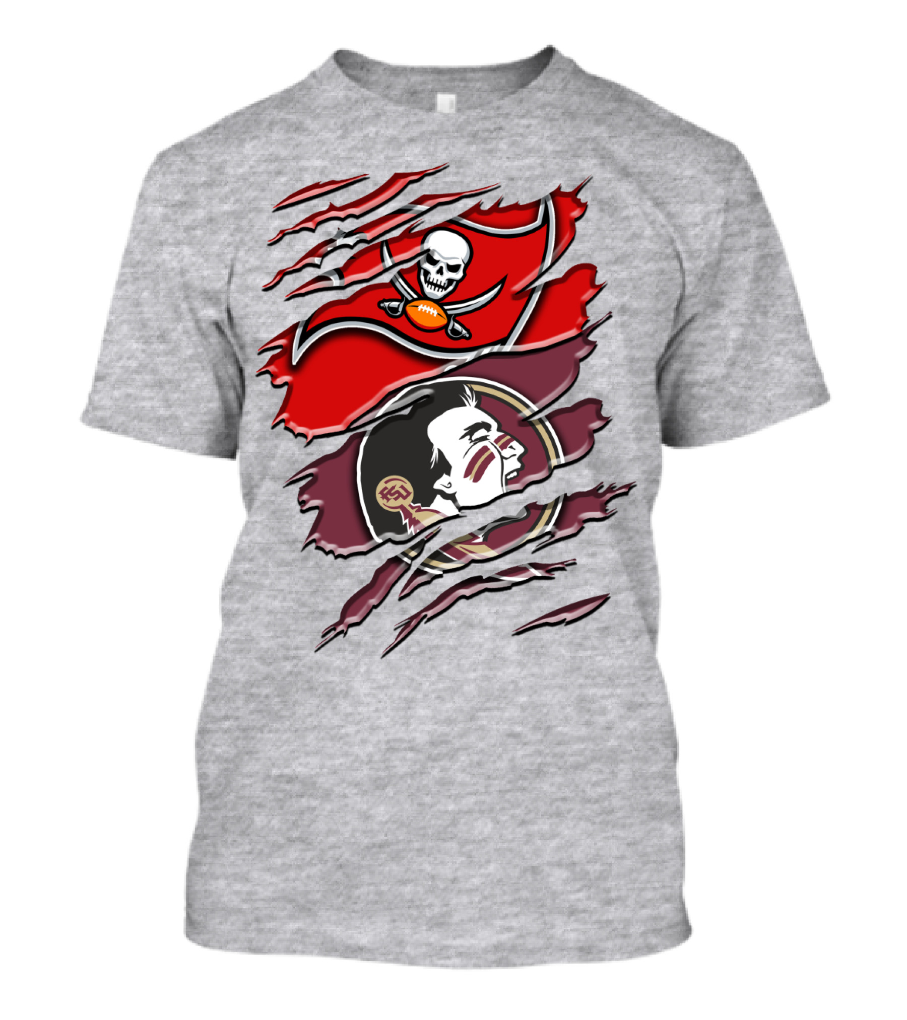 Tampa Bay Buccaneers Florida State Seminoles Logo Mashup T-Shirt