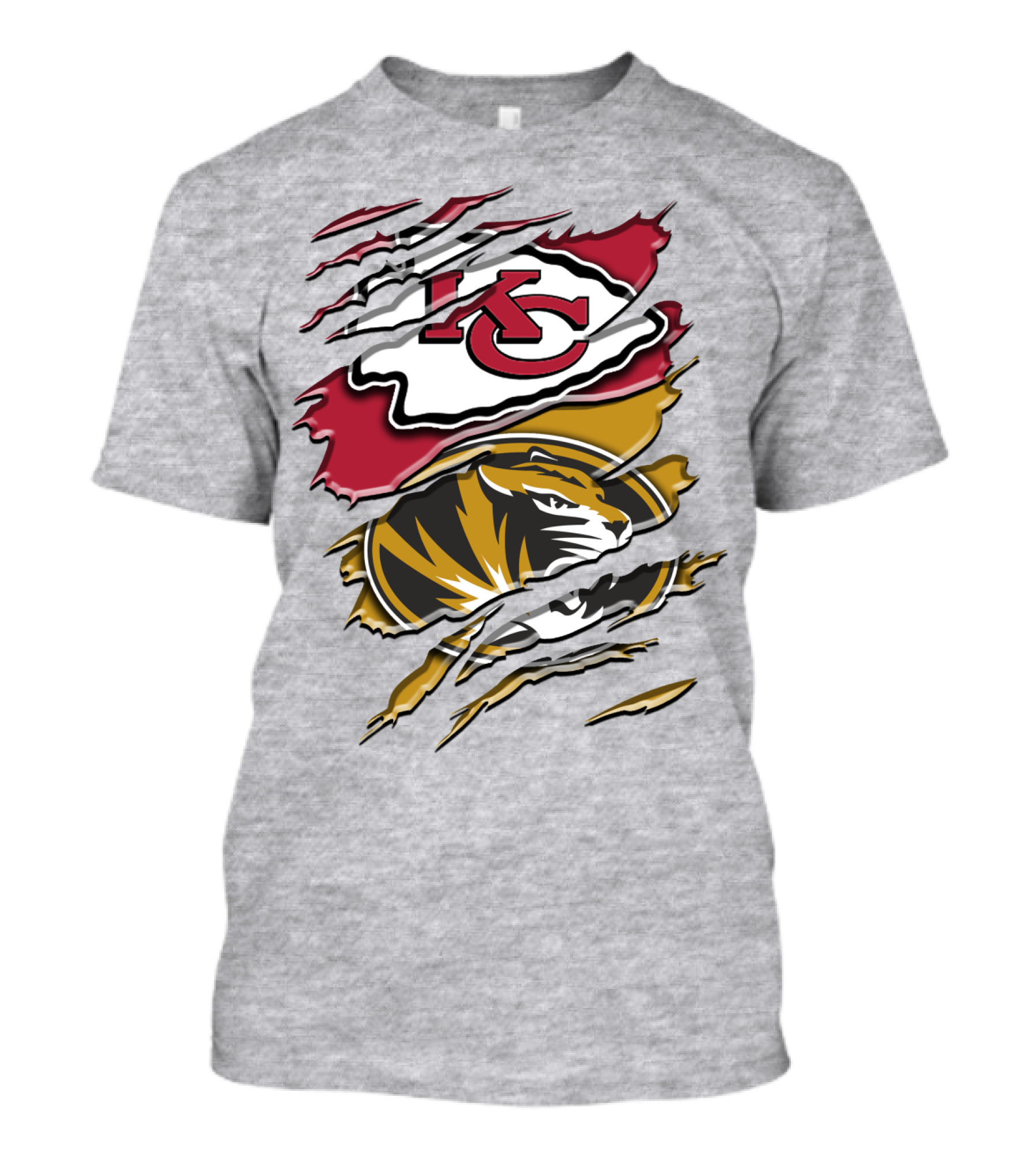 Kansas City Chiefs And Missouri Tigers Claw Logo Rah 039 T-Shirt