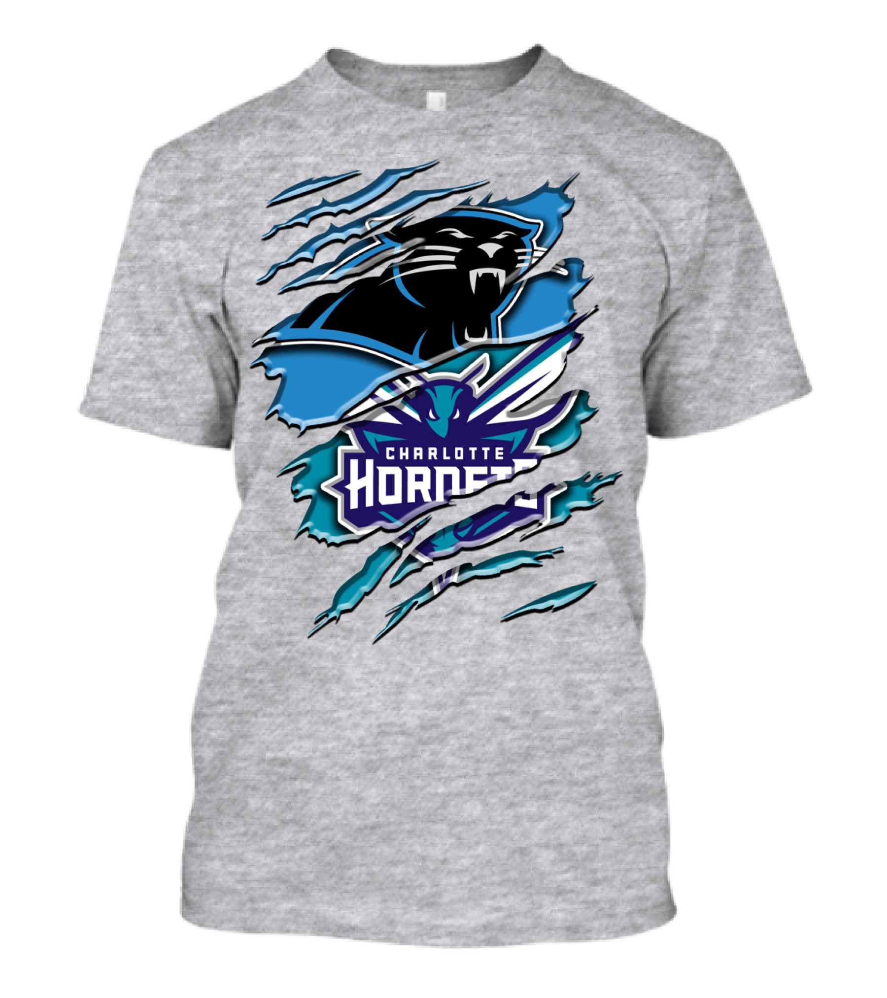 Panther And Charlotte Hornets Logo Rah T-Shirt