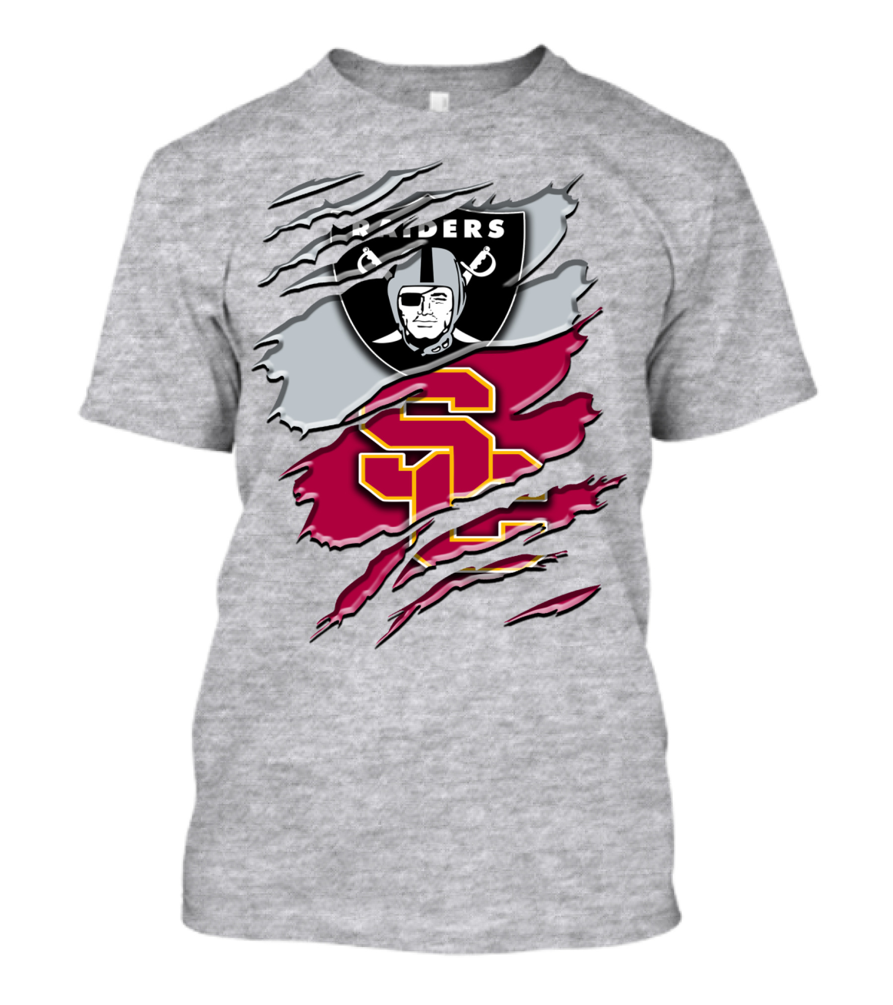 Raiders And Usc Trojans Logo Fusion Rah 098 T-Shirt