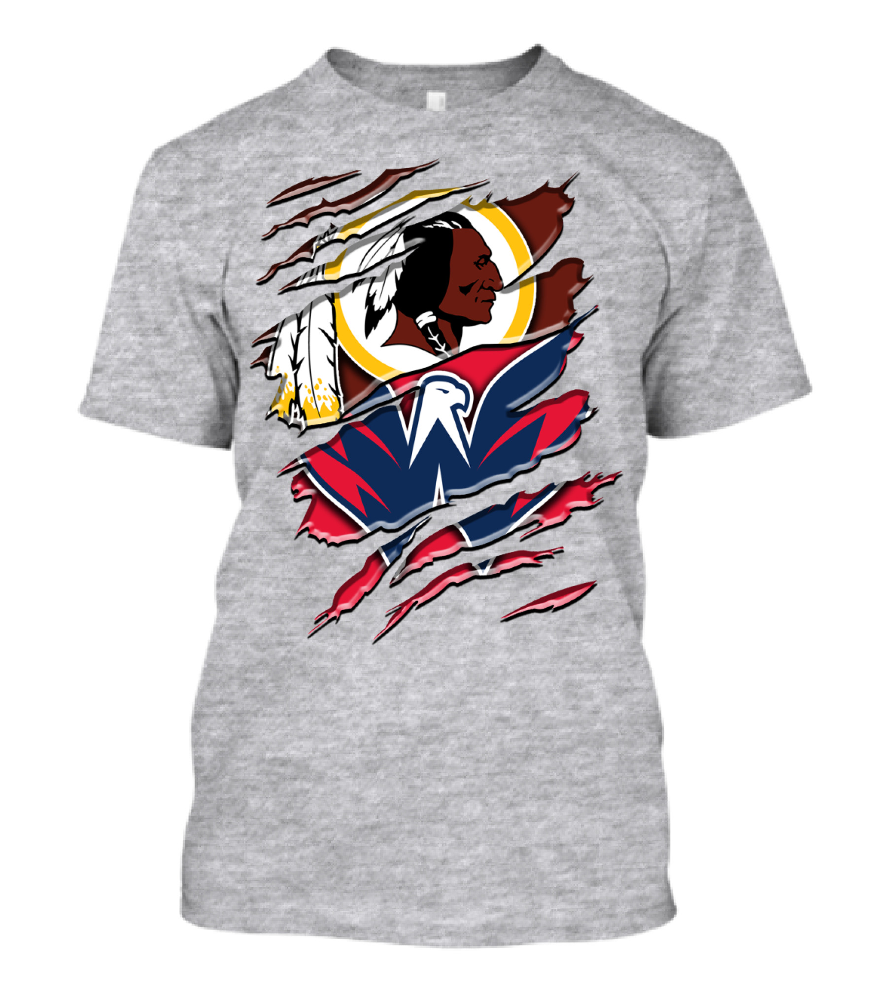 Washington Capitals And Washington Redskins Logo Mashup Rah 104 T-Shirt