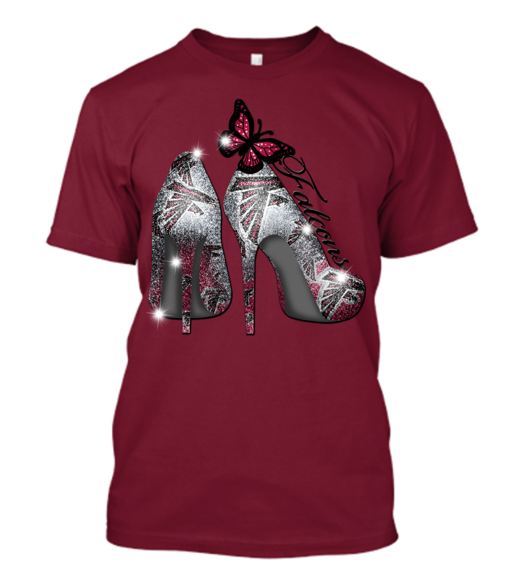 Atlanta Falcons High Heels With Butterfly T-Shirt