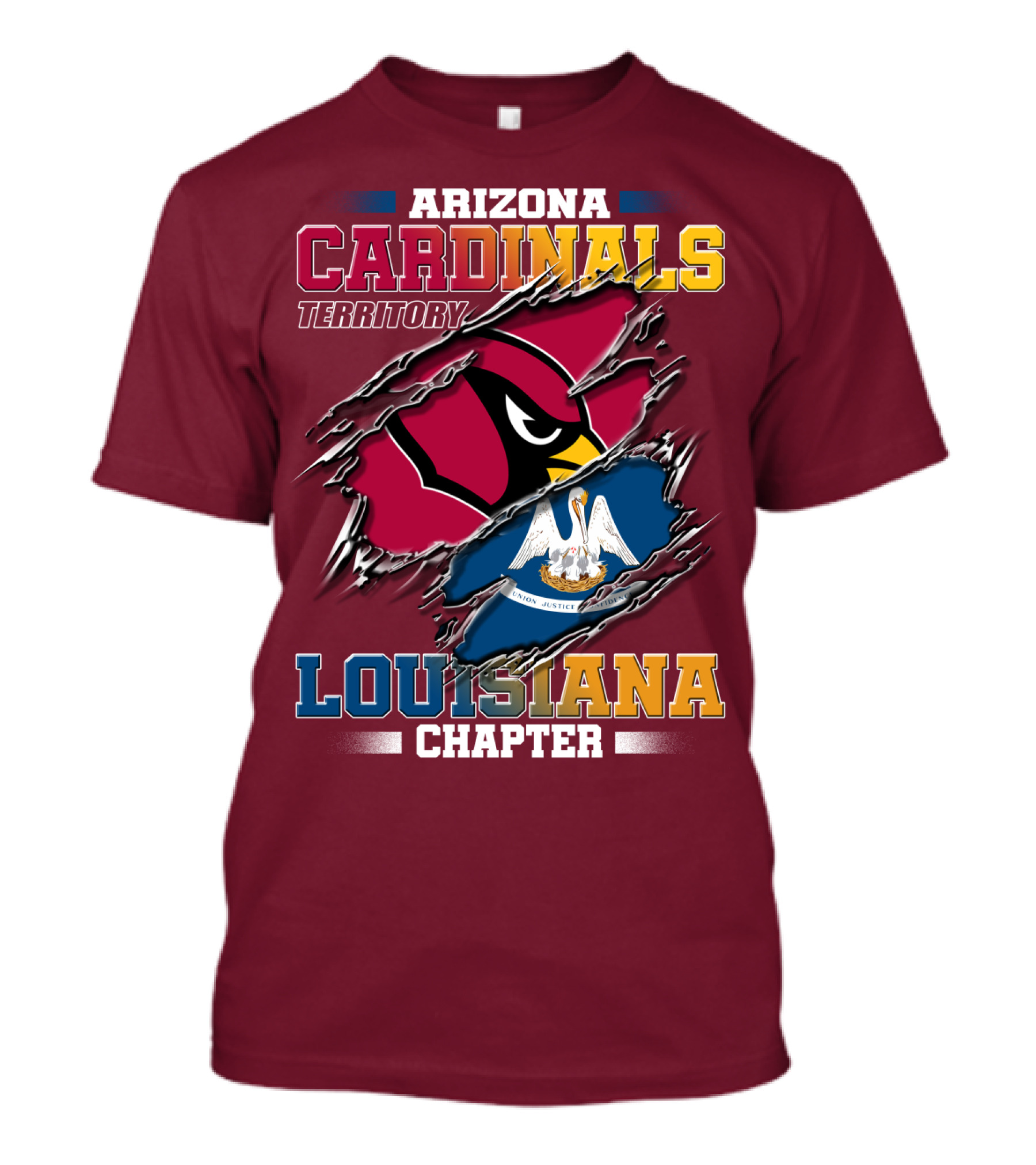 Arizona Cardinals Territory Louisiana Chapter T-Shirt