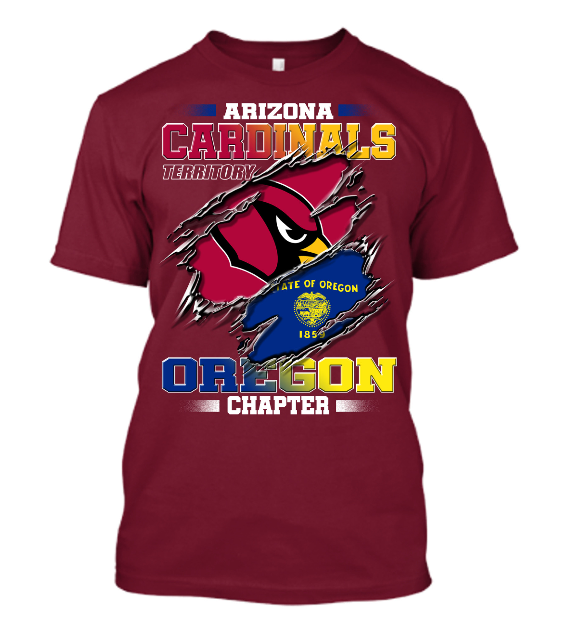 Arizona Cardinals Territory Oregon Chapter State Of Oregon 1859 T-Shirt