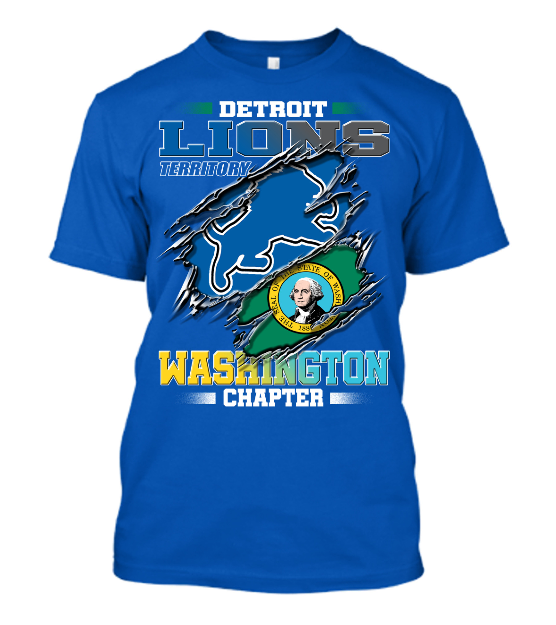 Detroit Lions Territory Washington Chapter Seal Of The State Of Washington T-Shirt