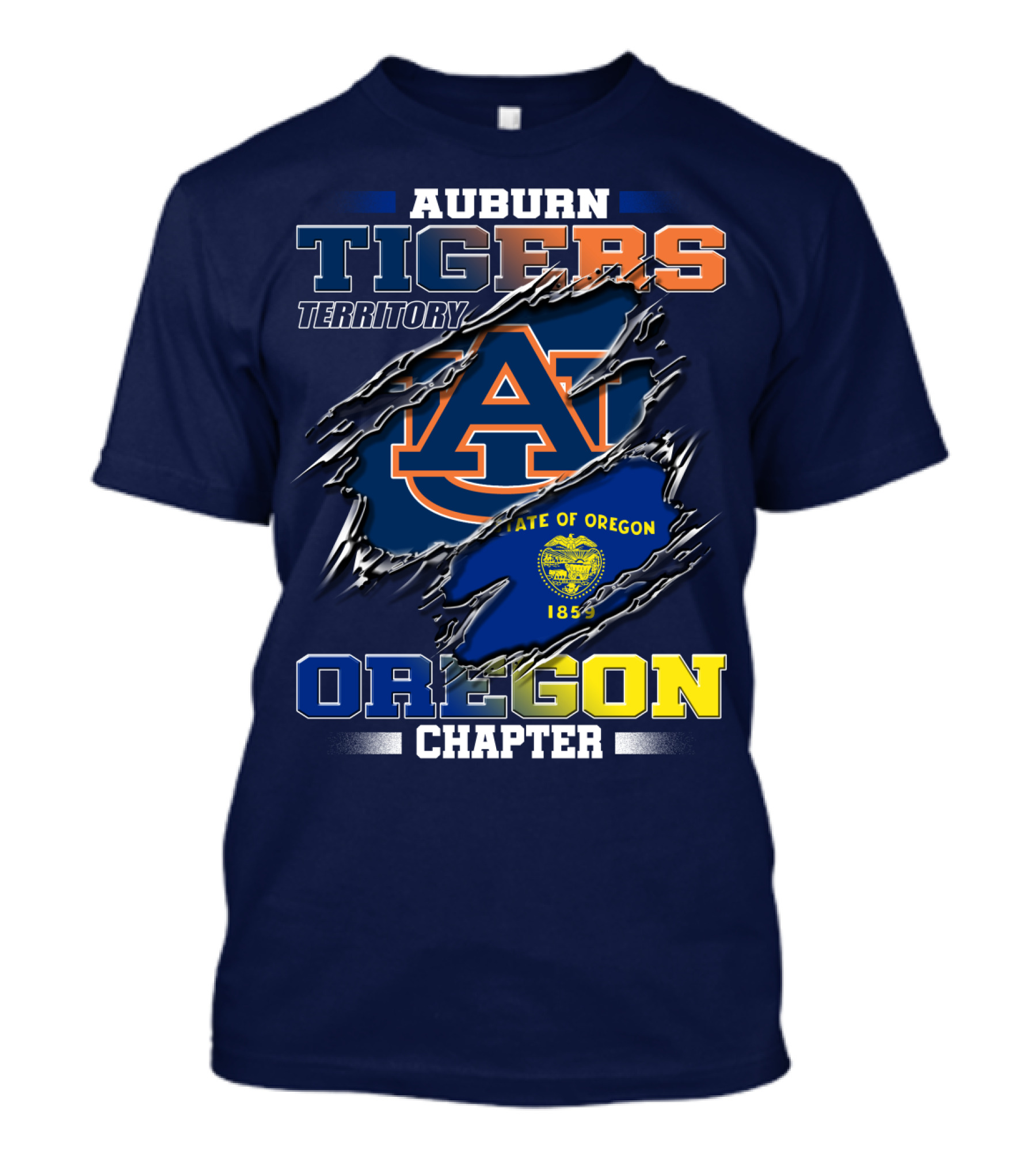 Auburn Tigers Territory Oregon Chapter State Of Oregon Seal T-Shirt
