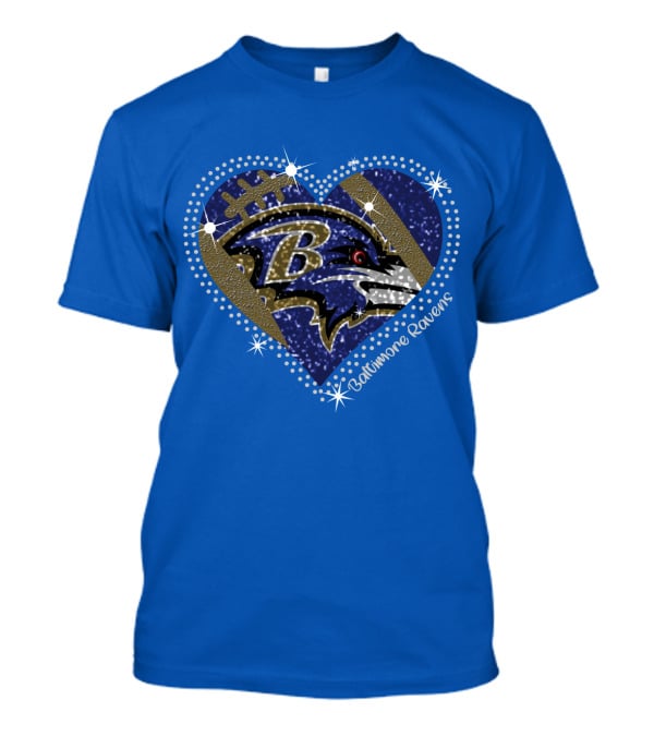 Baltimore Ravens Heart Football T-Shirt