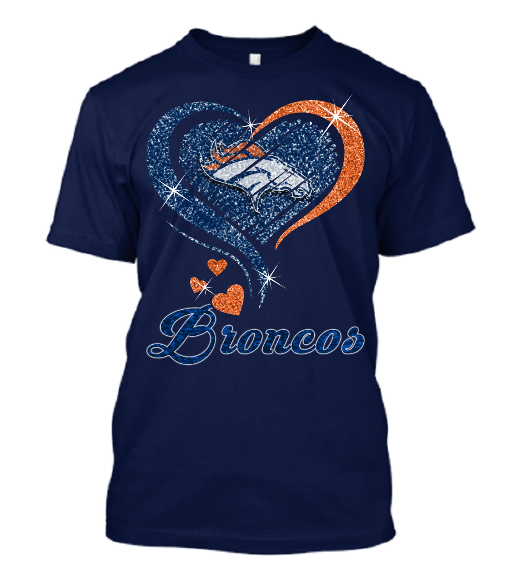 Broncos Heart Glitter T-Shirt