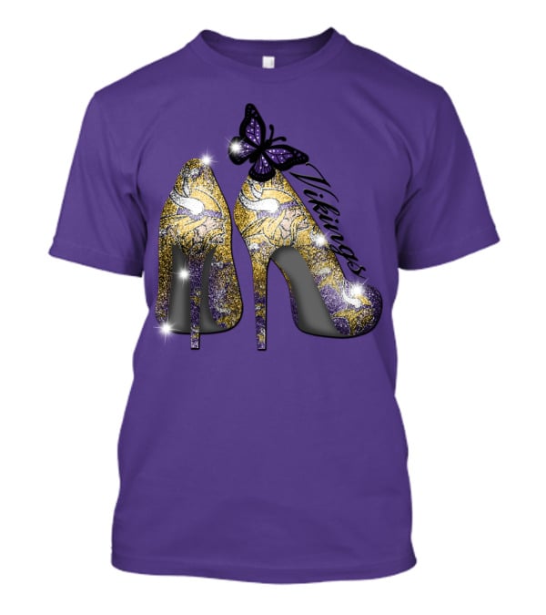 Minnesota Vikings High Heels Butterfly Sparkle T-Shirt