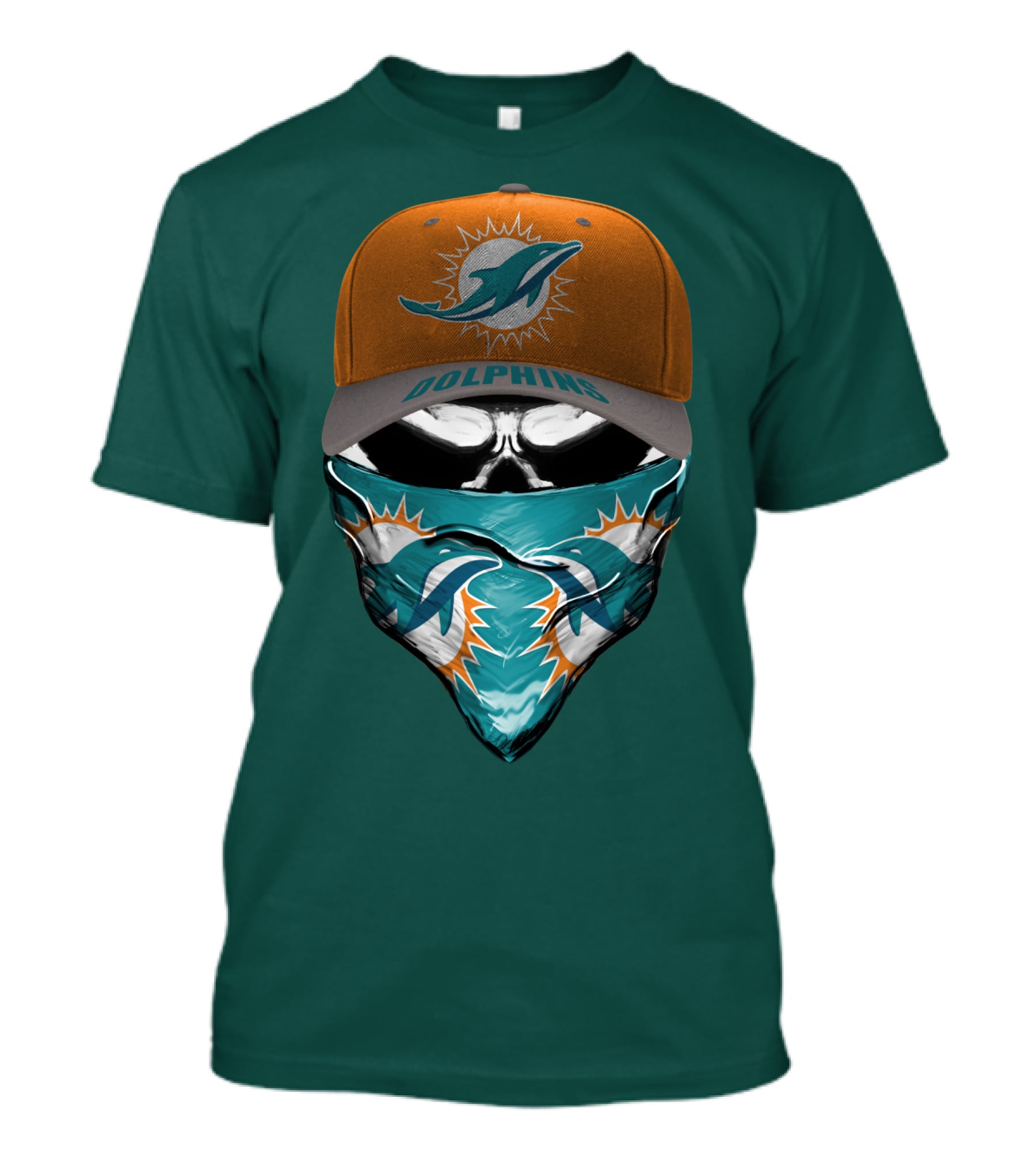 Dolphins Miami Dolphins Logo Mask And Cap T-Shirt