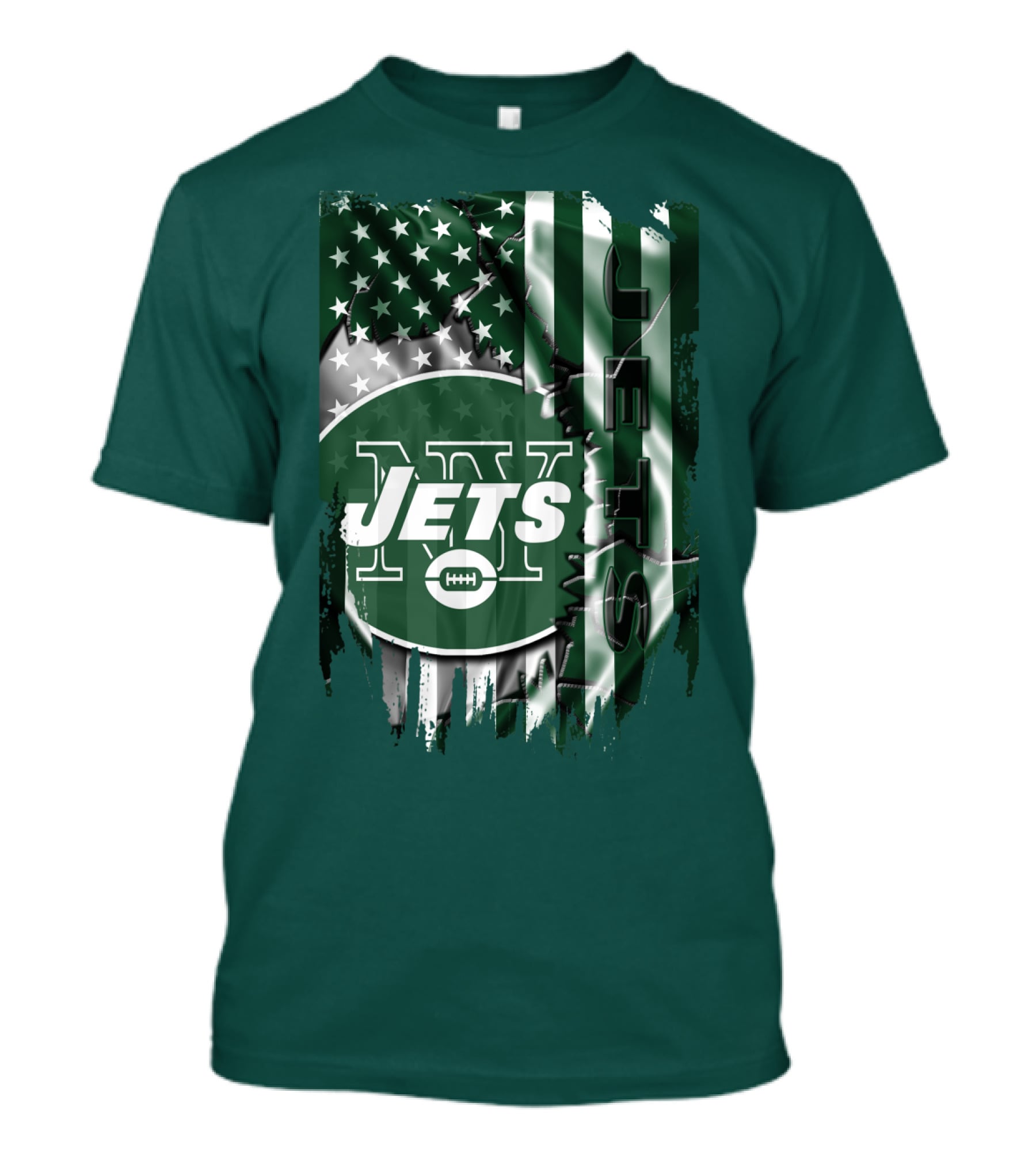 New York Jets American Flag Football T-Shirt