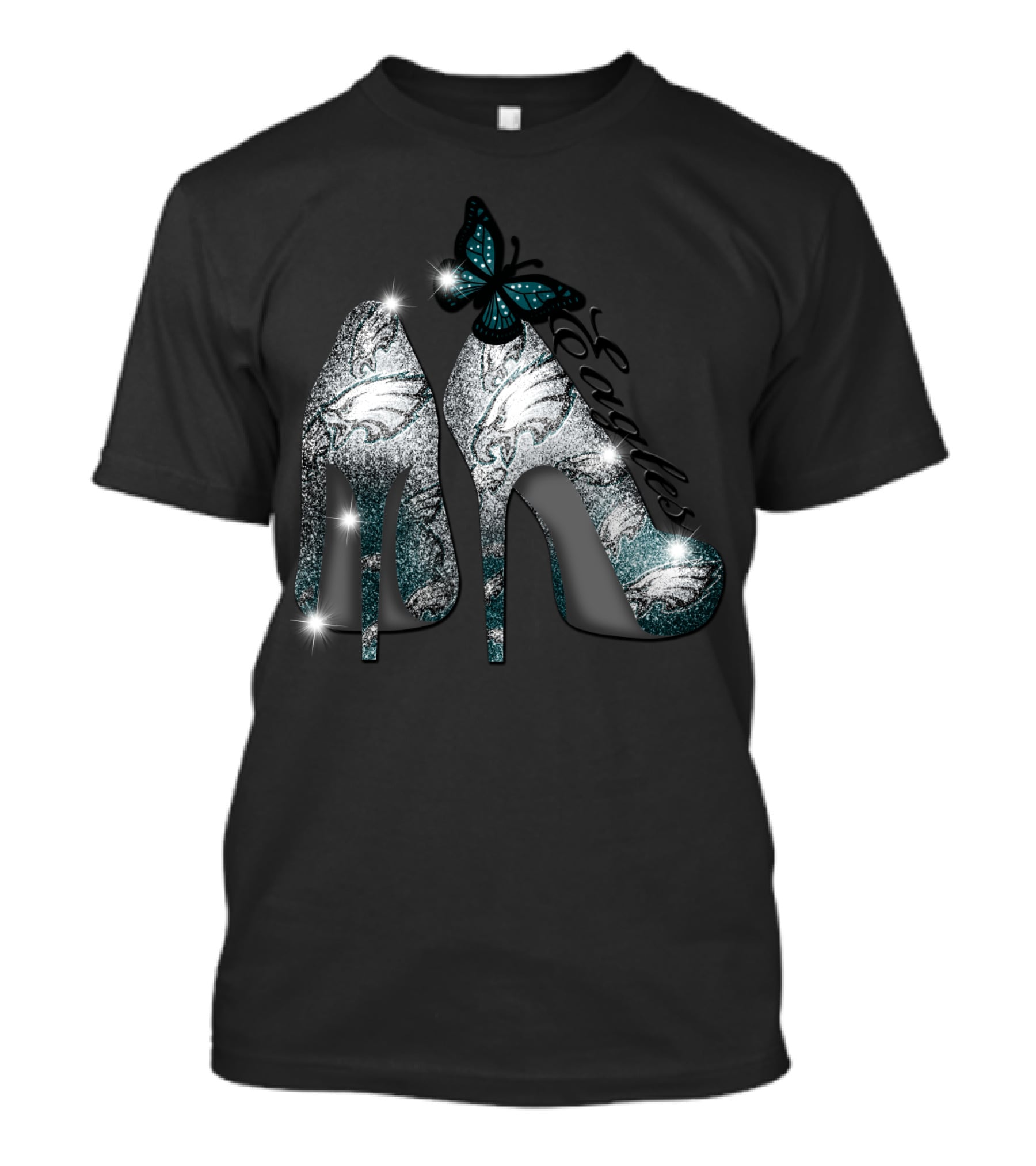 Philadelphia Eagles Heels With Butterfly T-Shirt