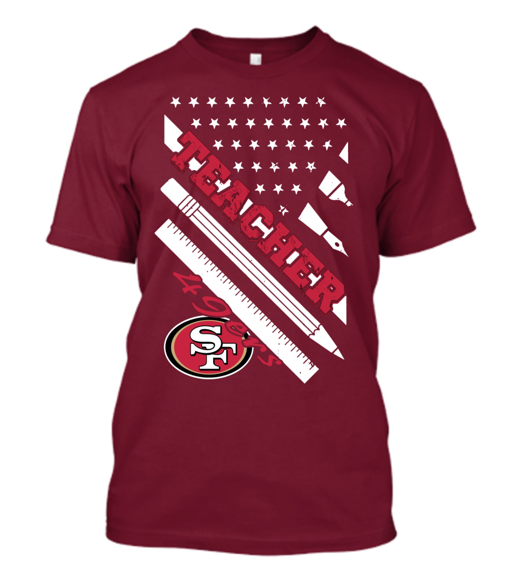 San Francisco 49ers Teacher Stars And Tools T-Shirt