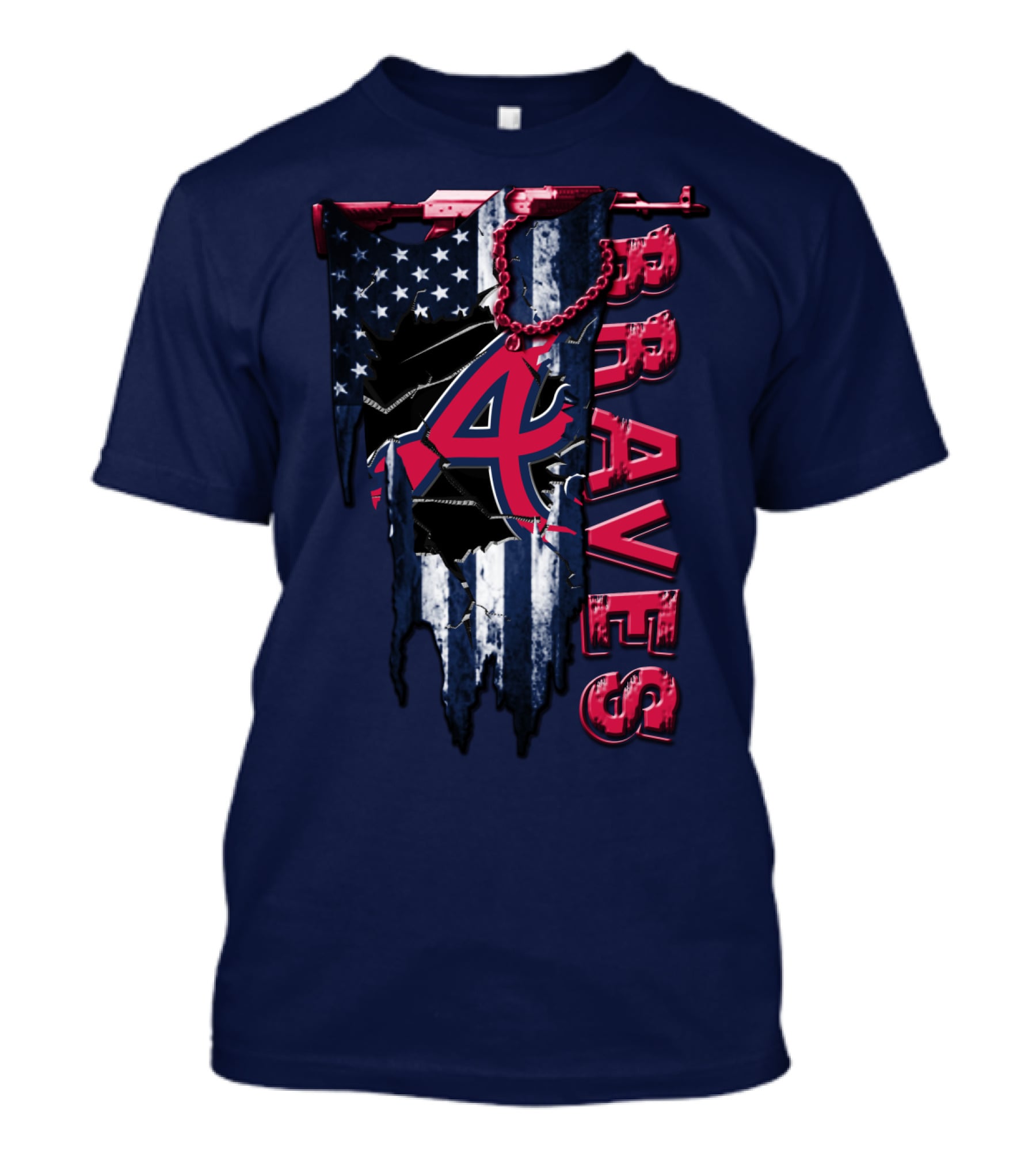Atlanta Braves Patriotic Logo American Flag T-Shirt