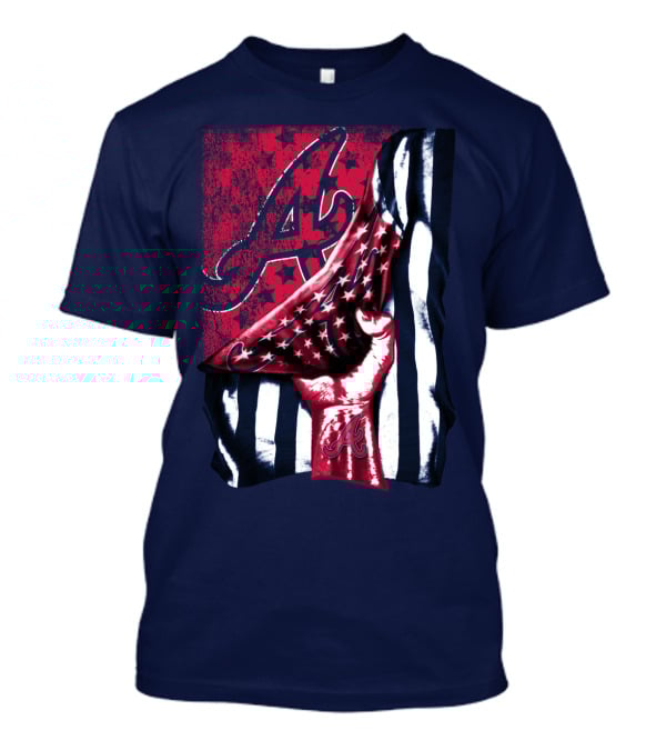 Atlanta Braves A Logo Stars And Stripes Flag T-Shirt