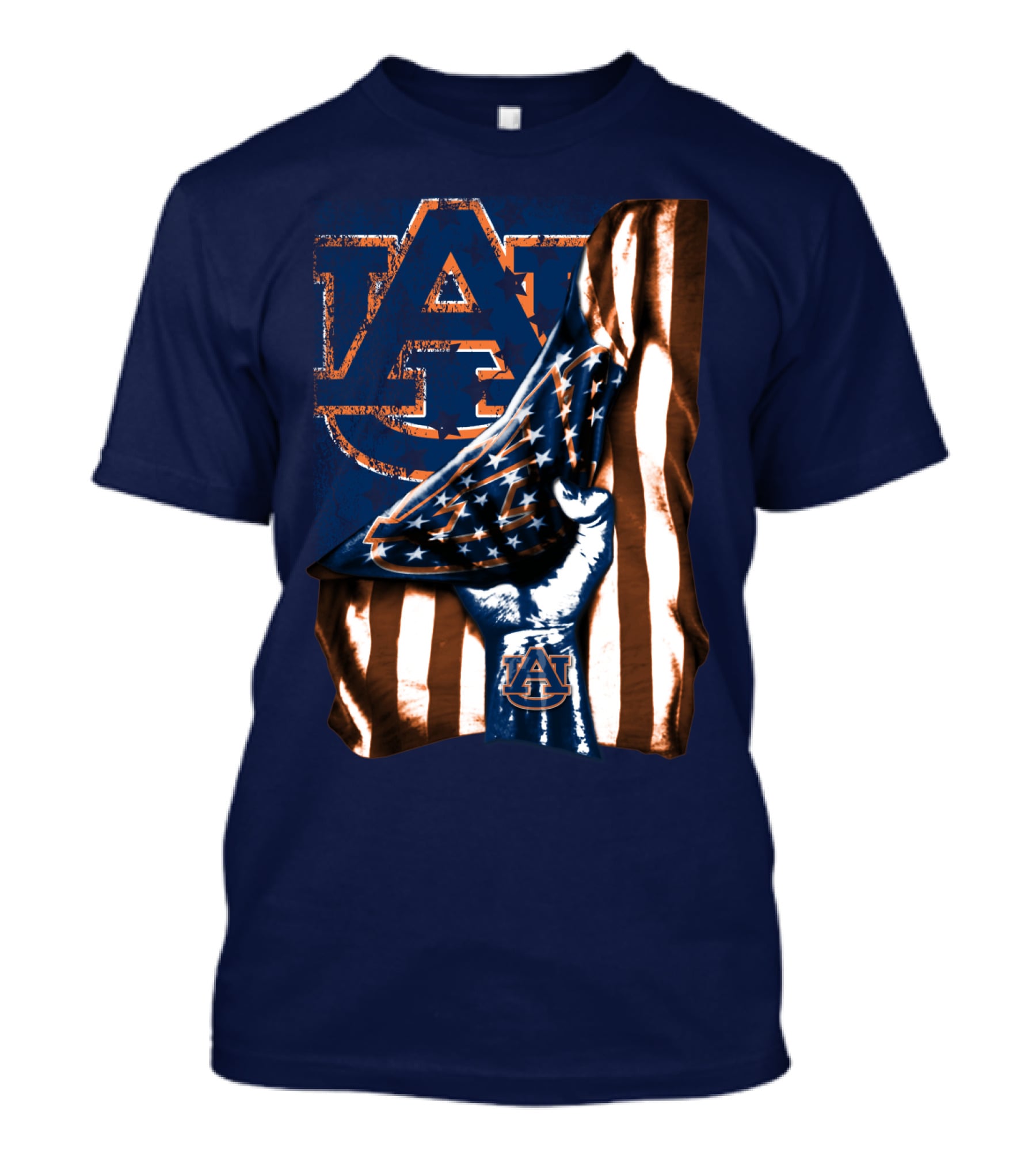 Auburn Tigers American Flag Hand Symbol With Au T-Shirt