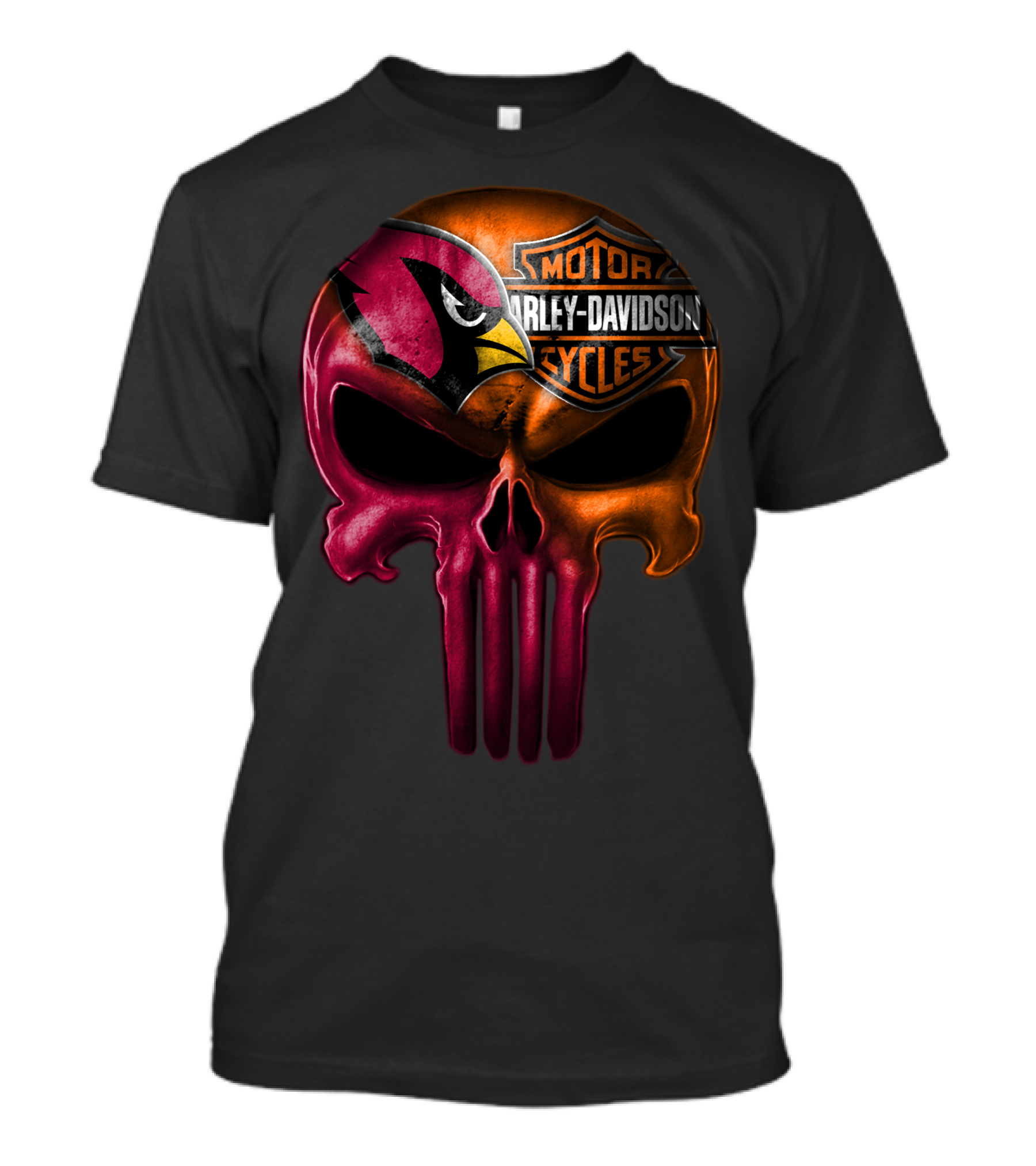 Arizona Cardinals Harley Davidson Skull T-Shirt