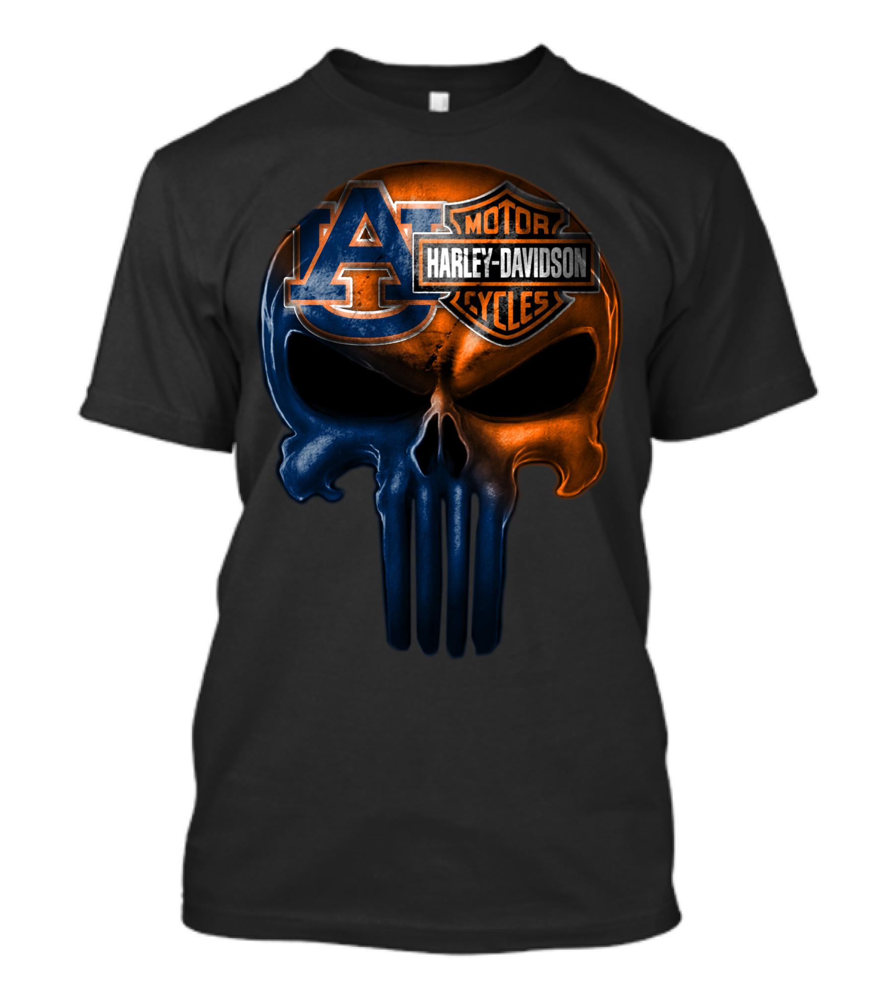 Auburn Tigers Harley Davidson Skull 03Ahl T-Shirt