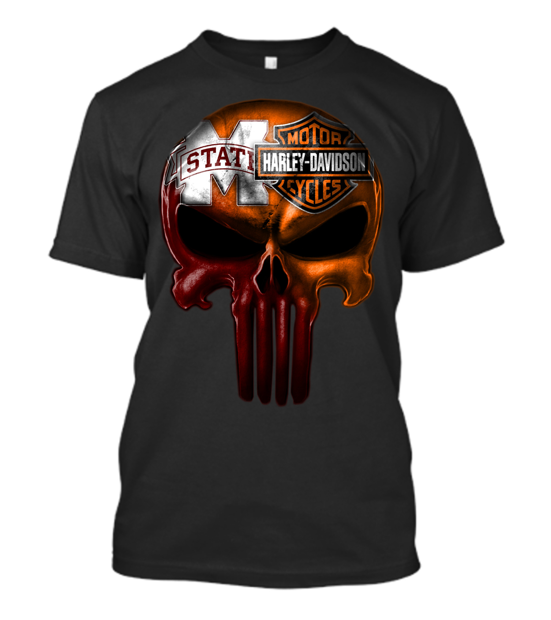 Mississippi State Harley Davidson Punisher T-Shirt