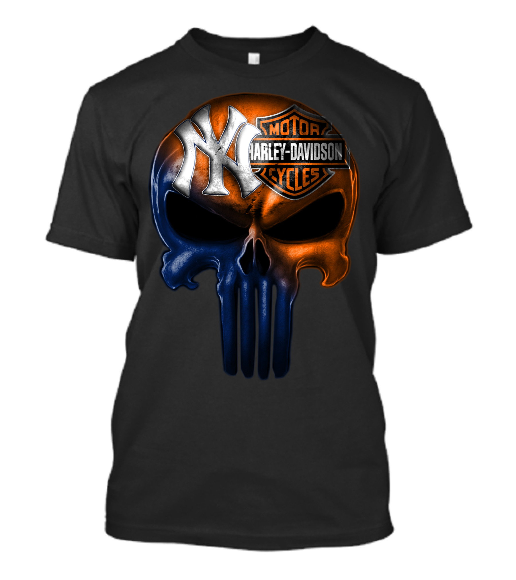 New York Yankees Harley Davidson Skull 30Ahl T-Shirt