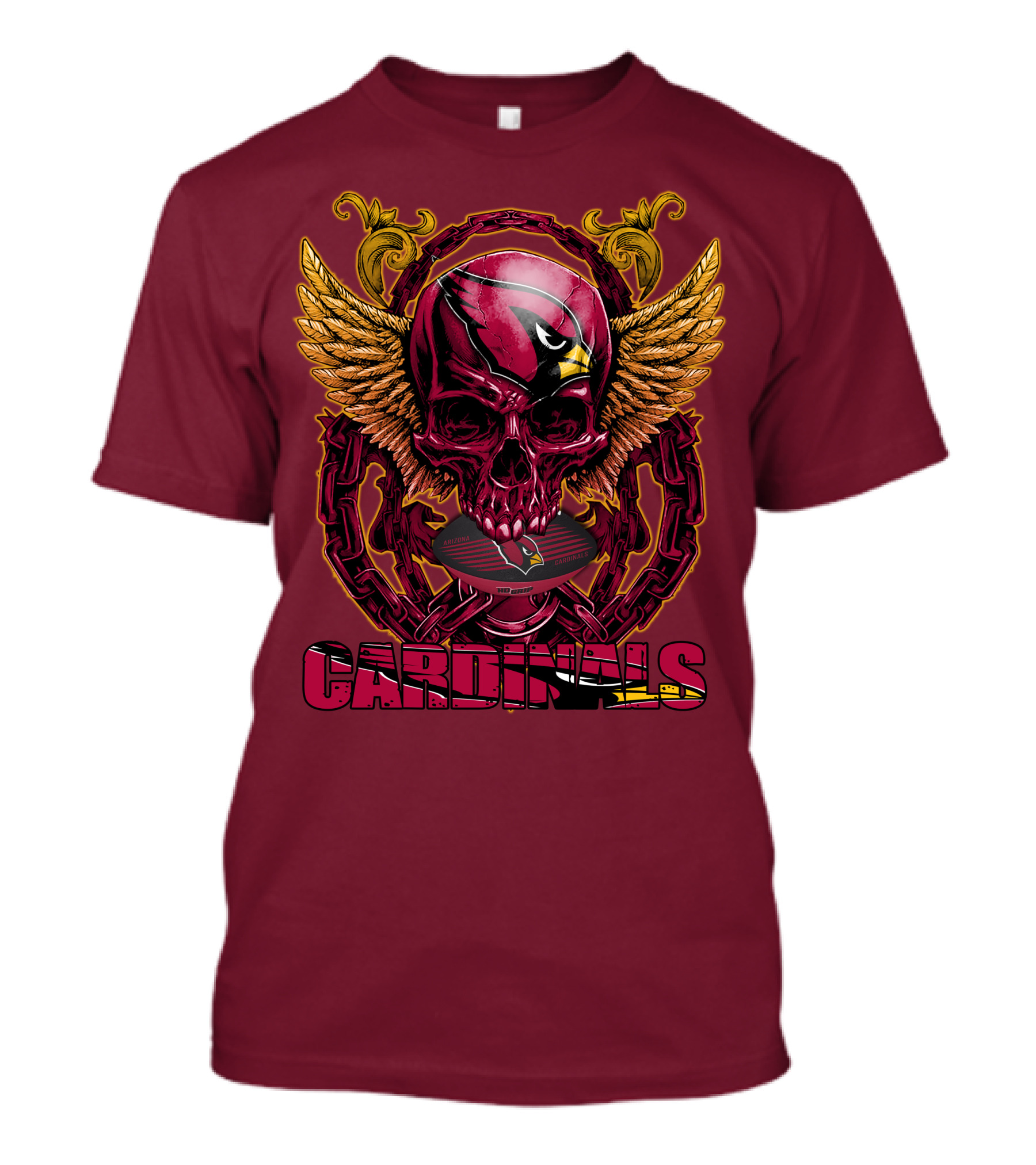 Arizona Cardinals Skullfb Winged Helmet Edition T-Shirt