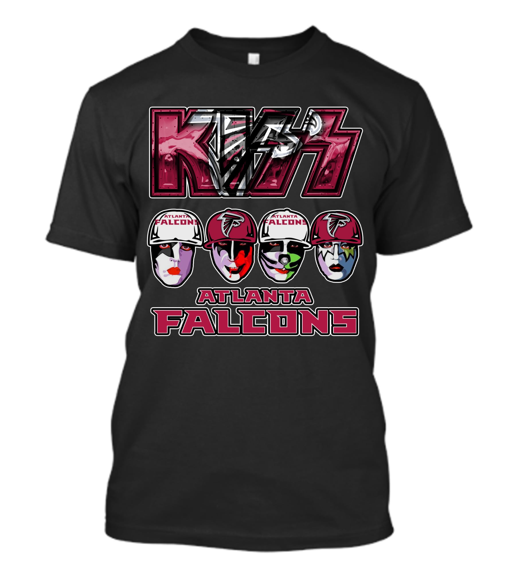 Kiss Band Atlanta Falcons Face Paint NFL Collaboration T-Shirt
