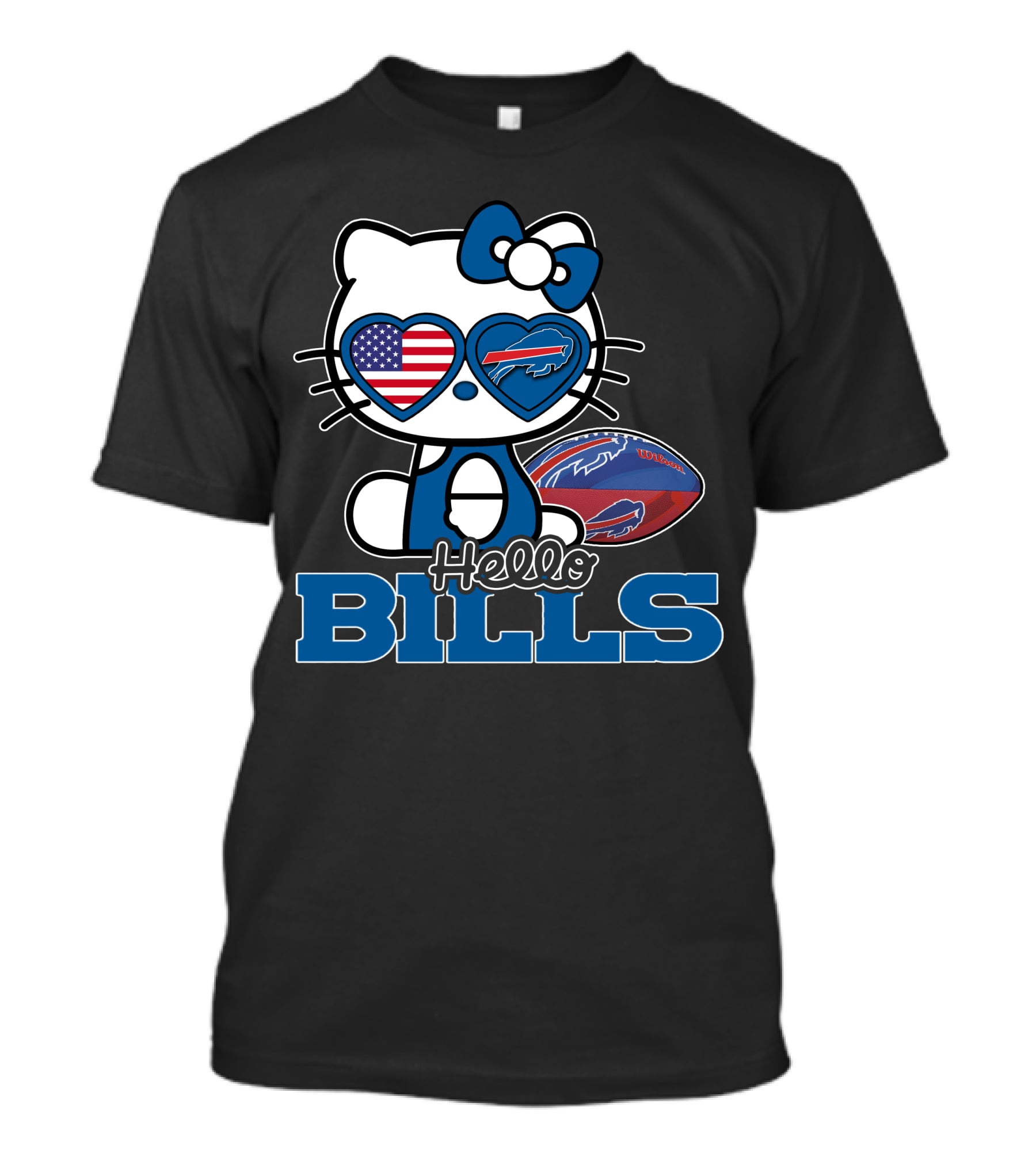 Hello Kitty Buffalo Bills USA Heart Mascot T-Shirt