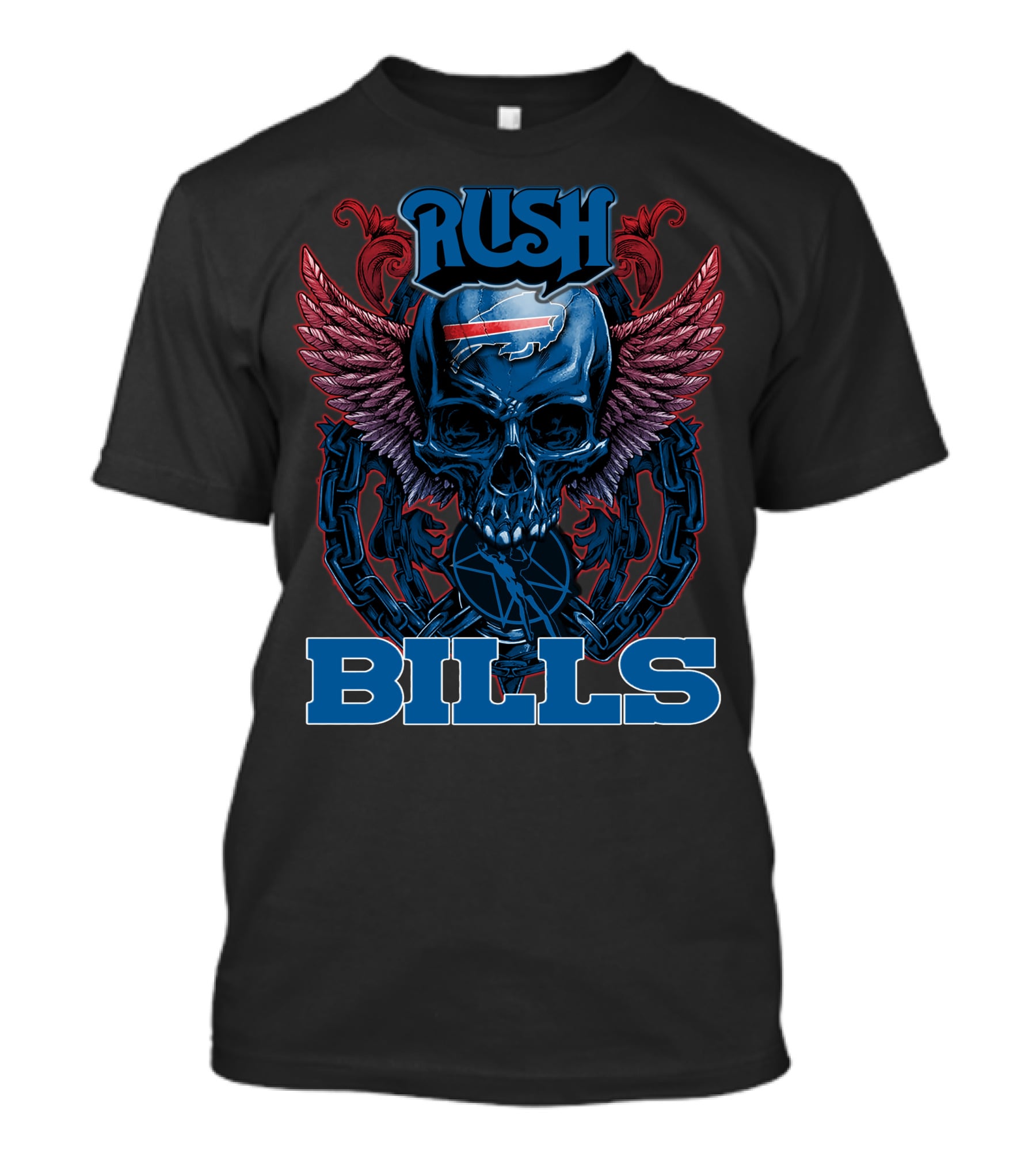 Rush Buffalo Bills Skull Wings T-Shirt