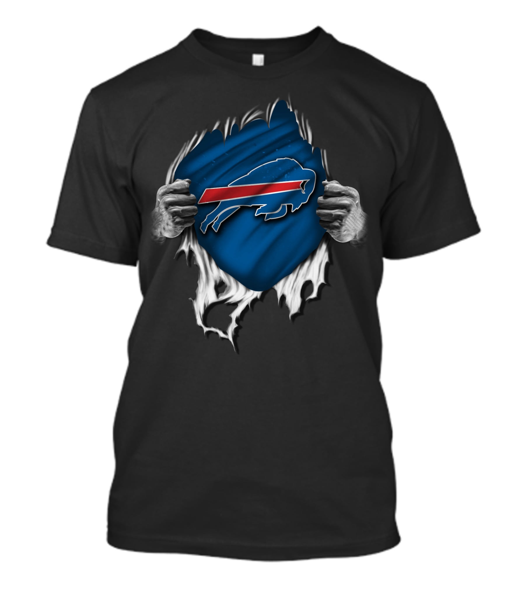 Torn Buffalo Bills Emblem Ripped Open By Hands T-Shirt