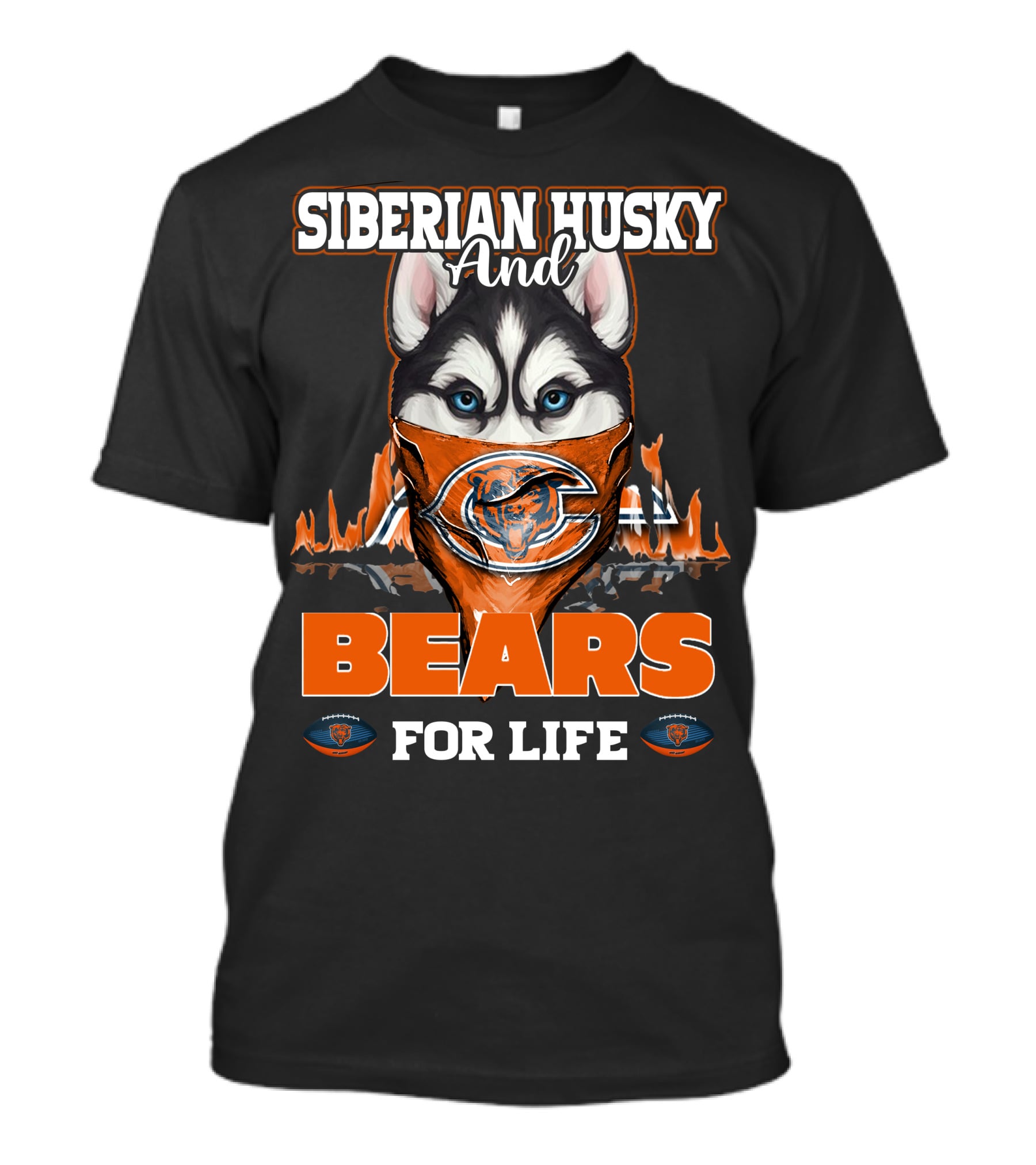 Siberian Husky And Chicago Bears For Life T-Shirt