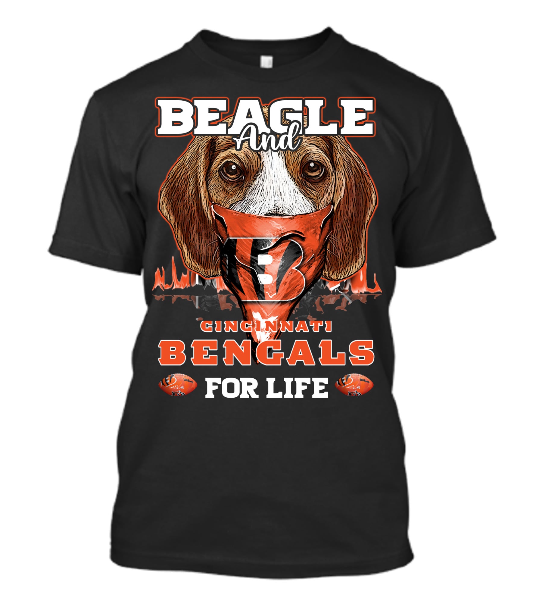 Beagle And Cincinnati Bengals For Life T-Shirt